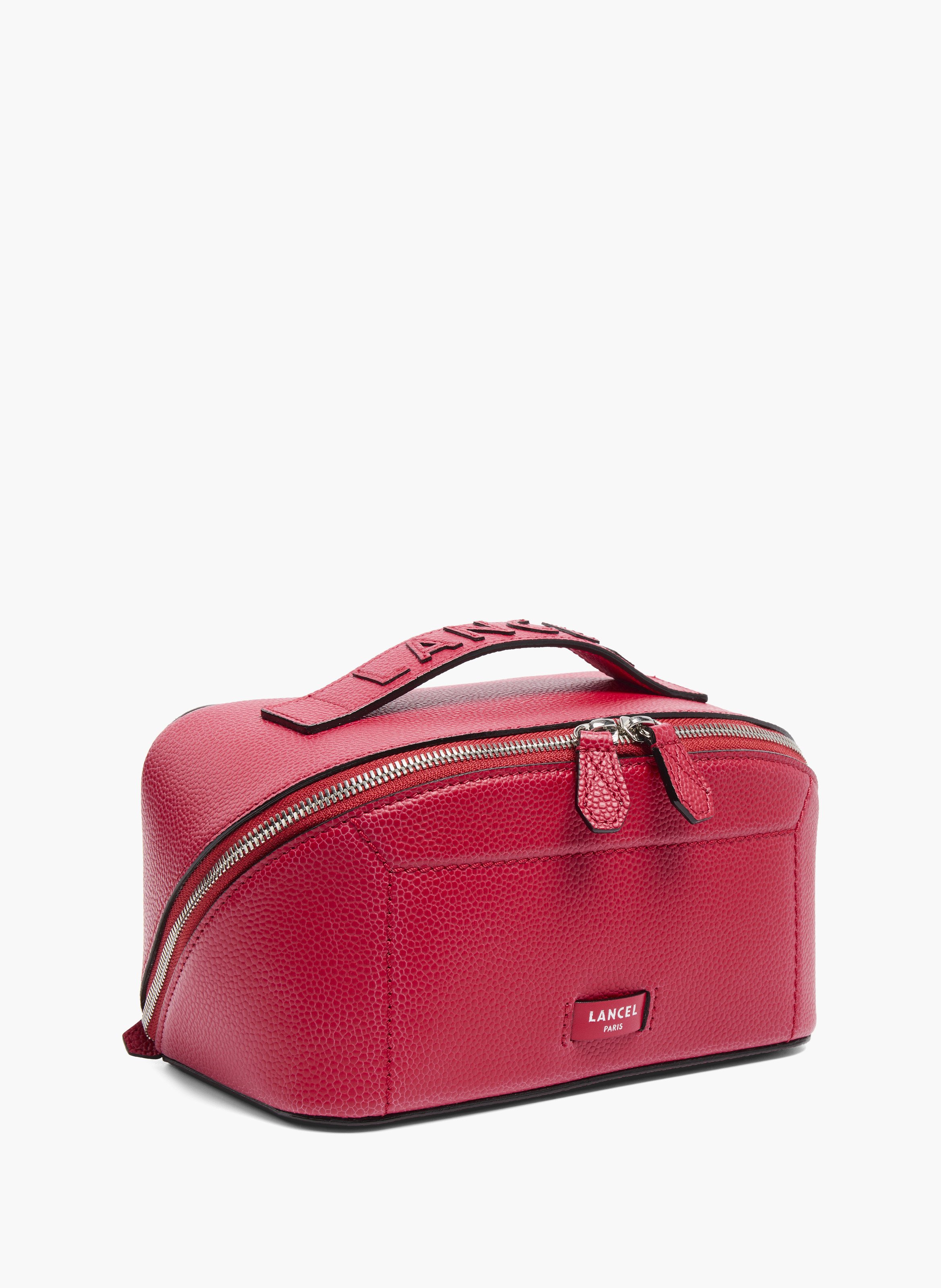 Ninon-toilettas van Lancel in kalfsleer met korrel & glad LANCEL Rood
