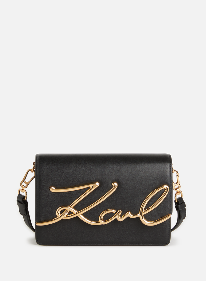 K Signature leather shoulder bag KARL LAGERFELD
