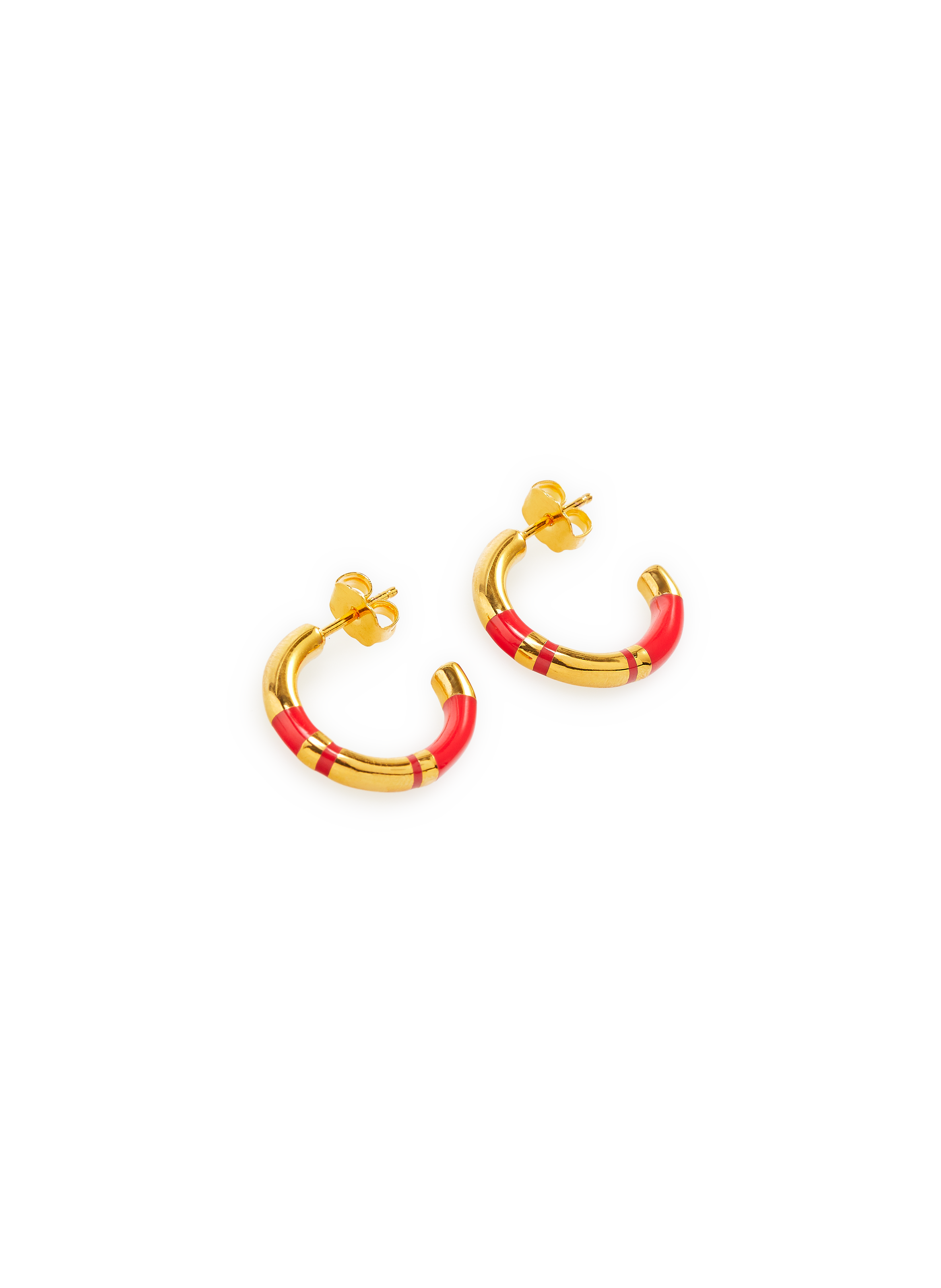 Gold-toned hoop earrings Orange