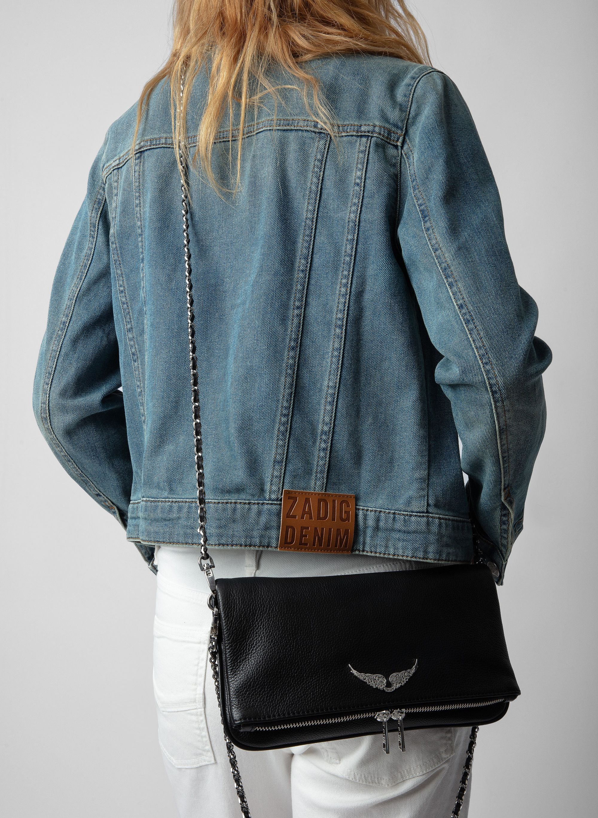 Pochette en cuir rock ZADIG&VOLTAIRE Noir