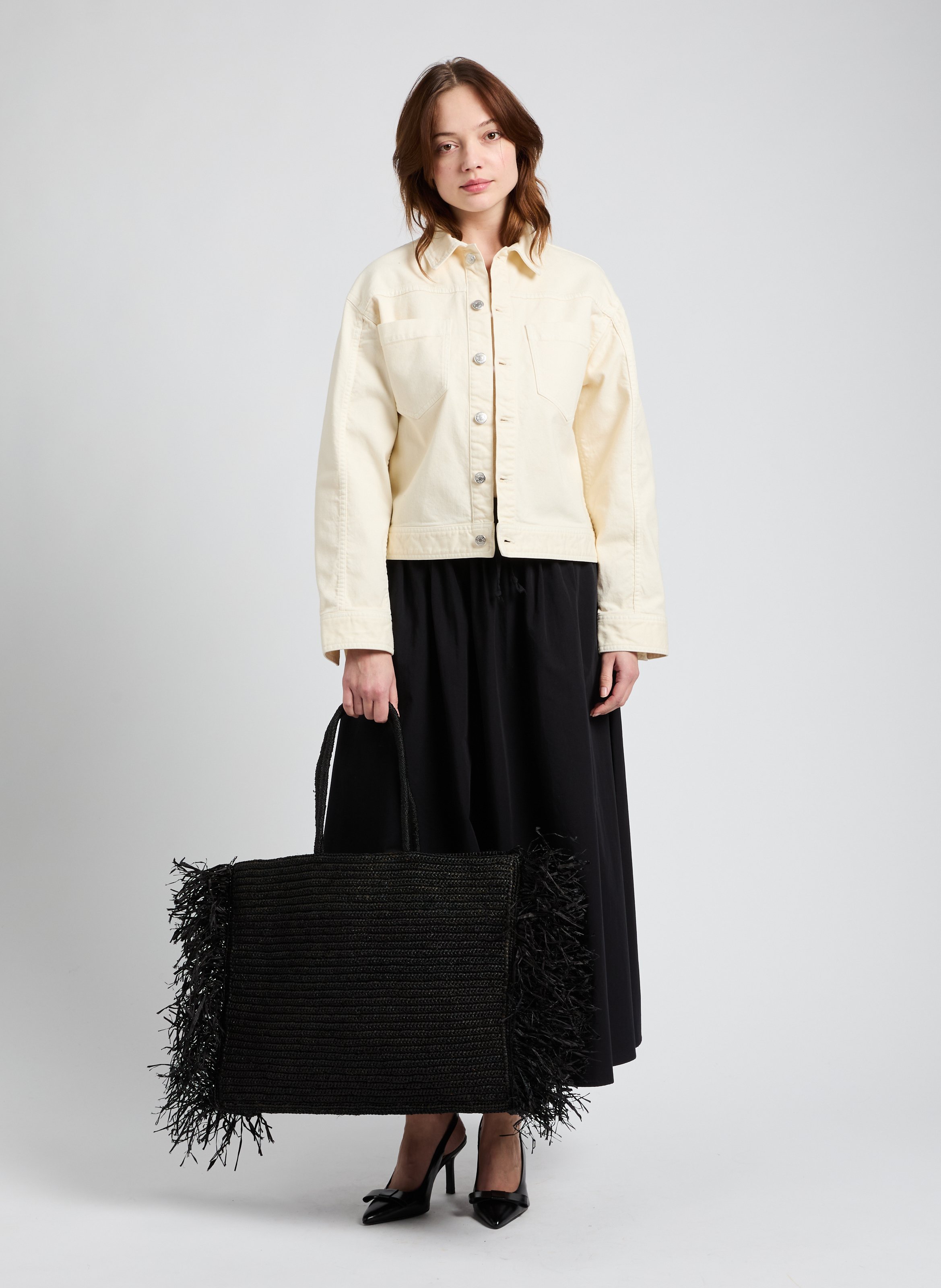 Veste courte en coton  SAISON 1865 Beige