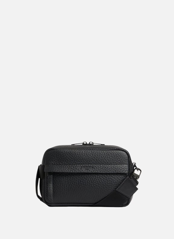 Petit sac bandoulière noah en cuir grain buffle et cuir lisse Noir by LE TANNEUR LE TANNEUR Petit sac bandoulière noah en cuir grain buffle et cuir lisse Noir
