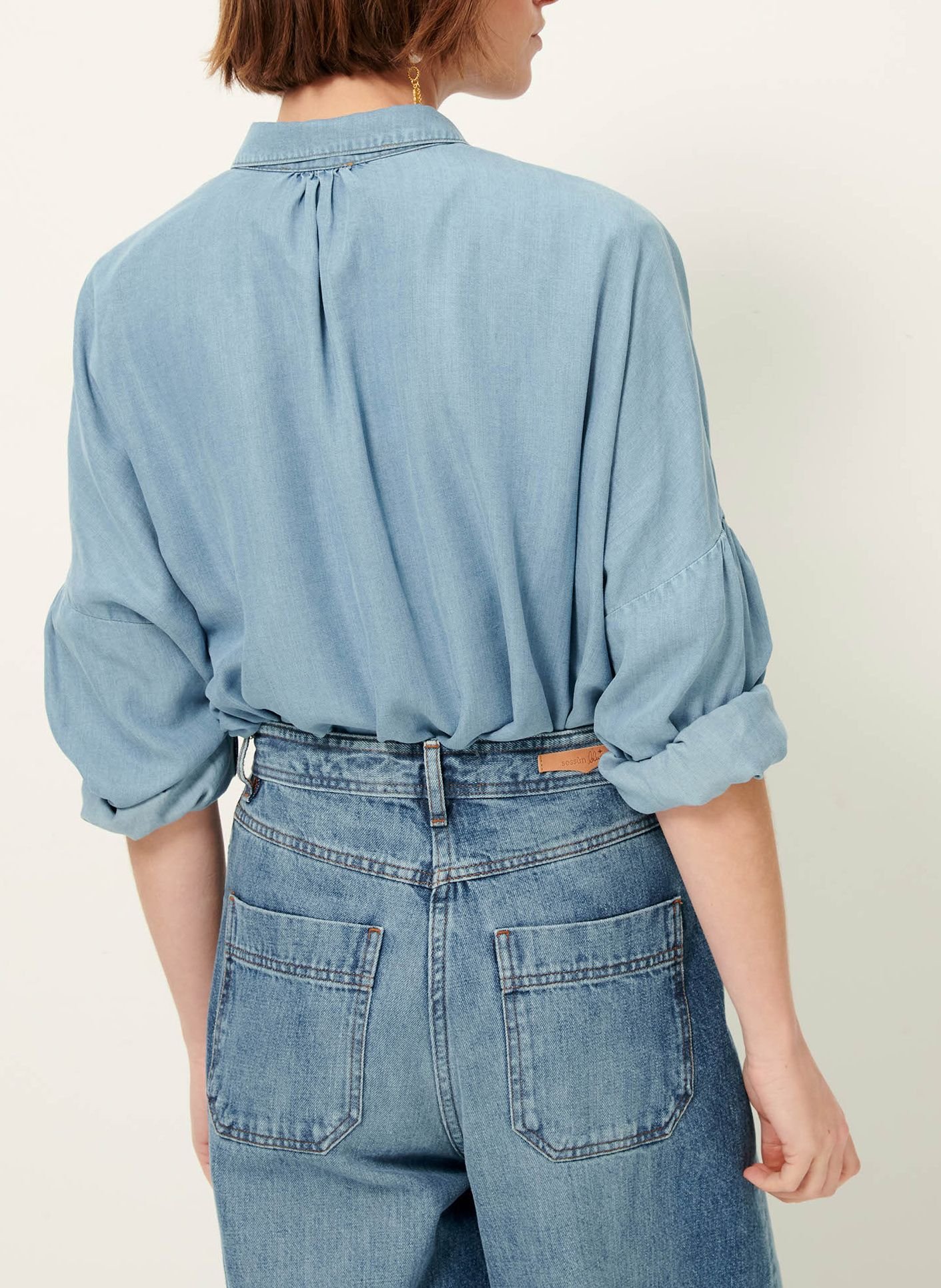 Chemise col classique en lyocell botania SESSUN Bleu