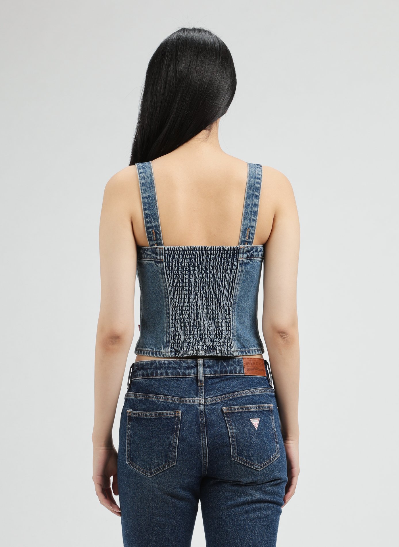 Top bustier en denim de coton LEVI'S Bleu