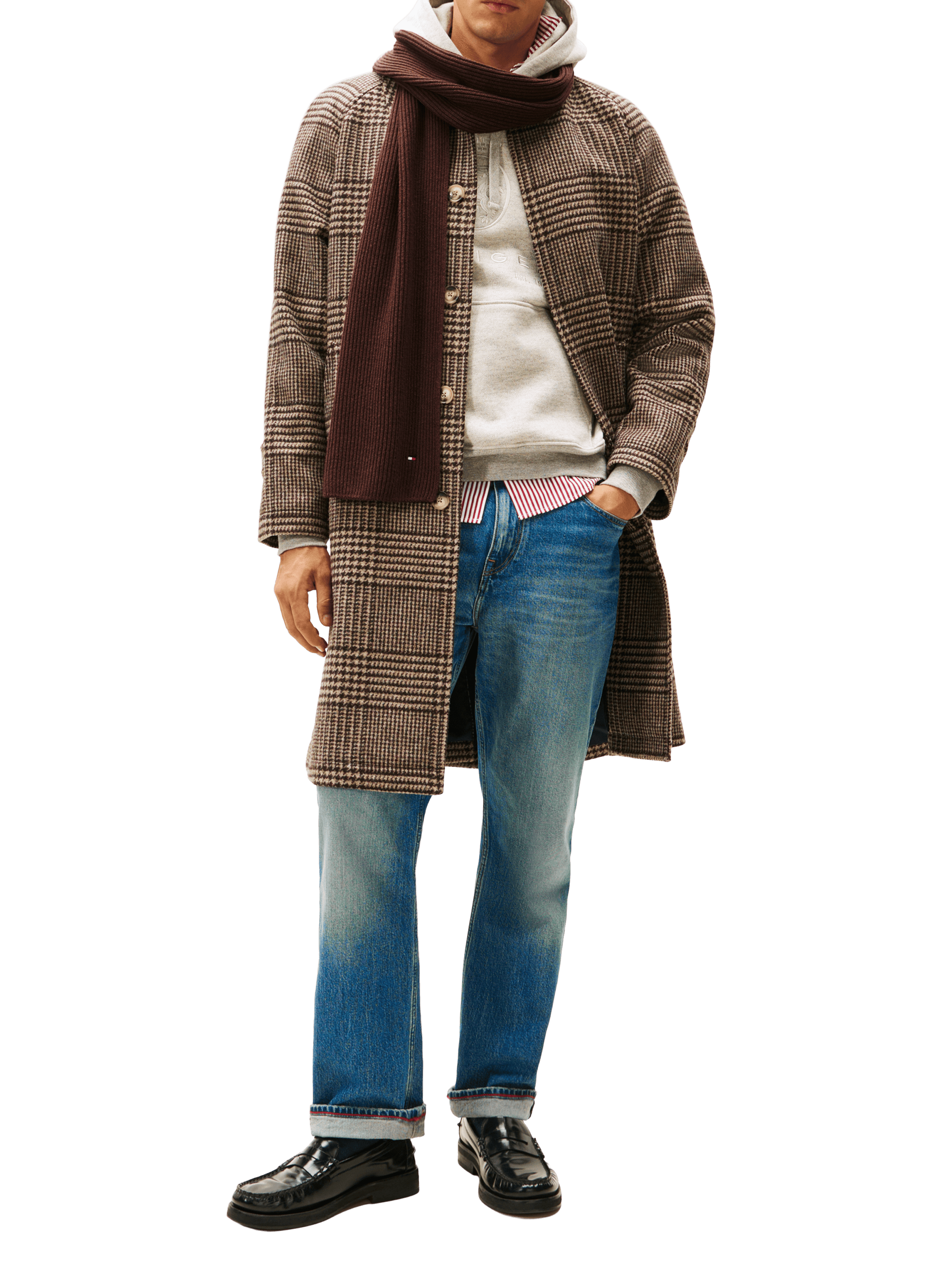 Cotton scarf TOMMY HILFIGER Brown