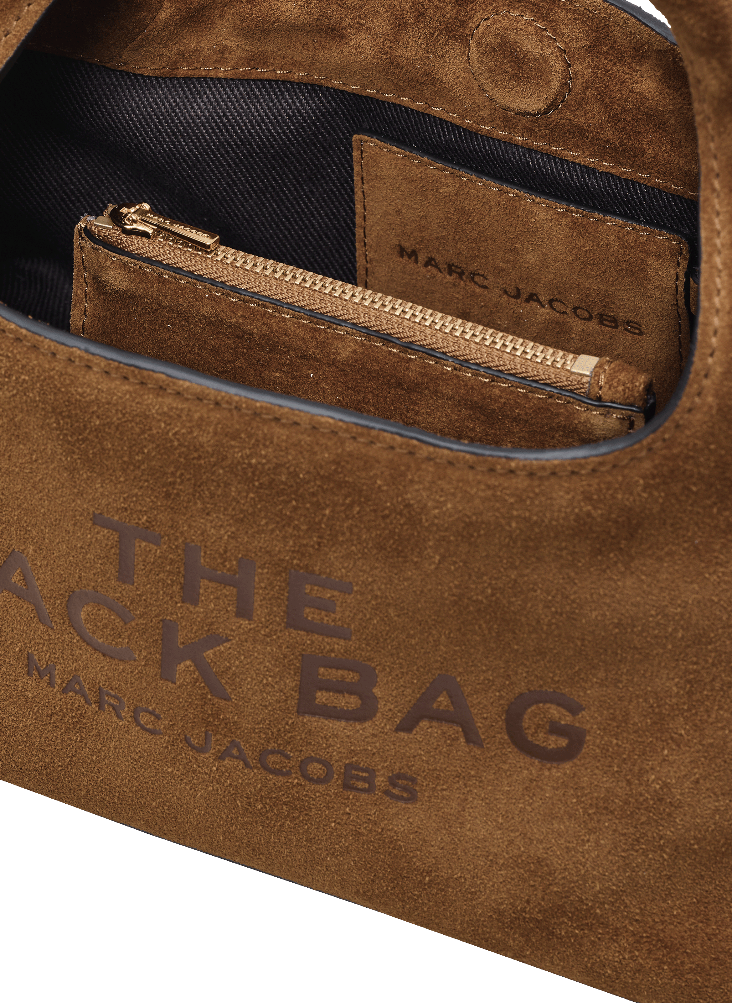 The Mini Sack Suede Leather Handbag MARC JACOBS Brown