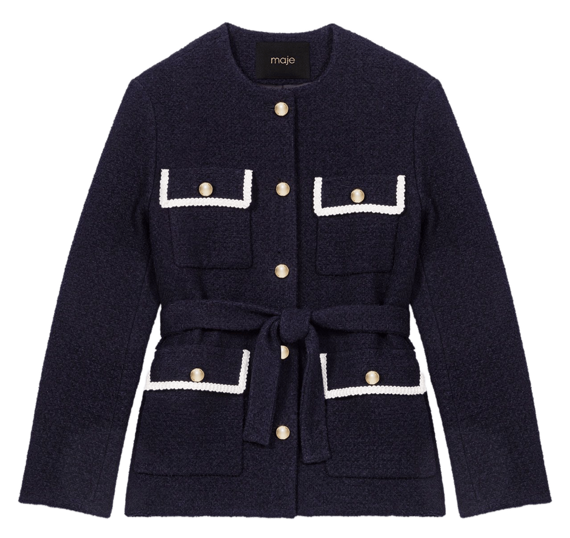 Veste col rond MAJE Bleu