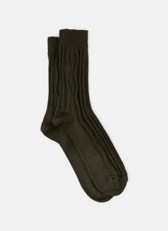 Chaussettes en laine mélangée Kaki by BLEUFORÊT BLEUFORÊT Chaussettes en laine mélangée Kaki