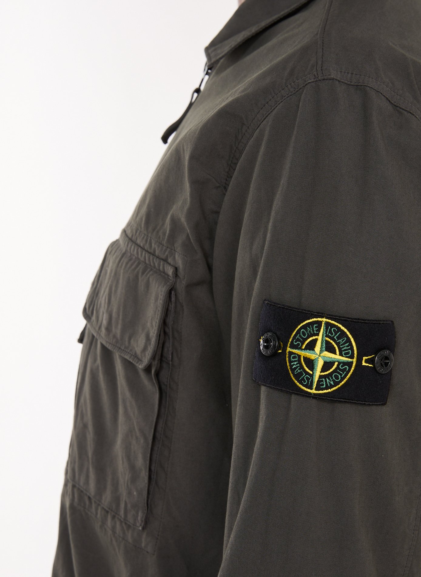 Chemise droite en coton STONE ISLAND Gris