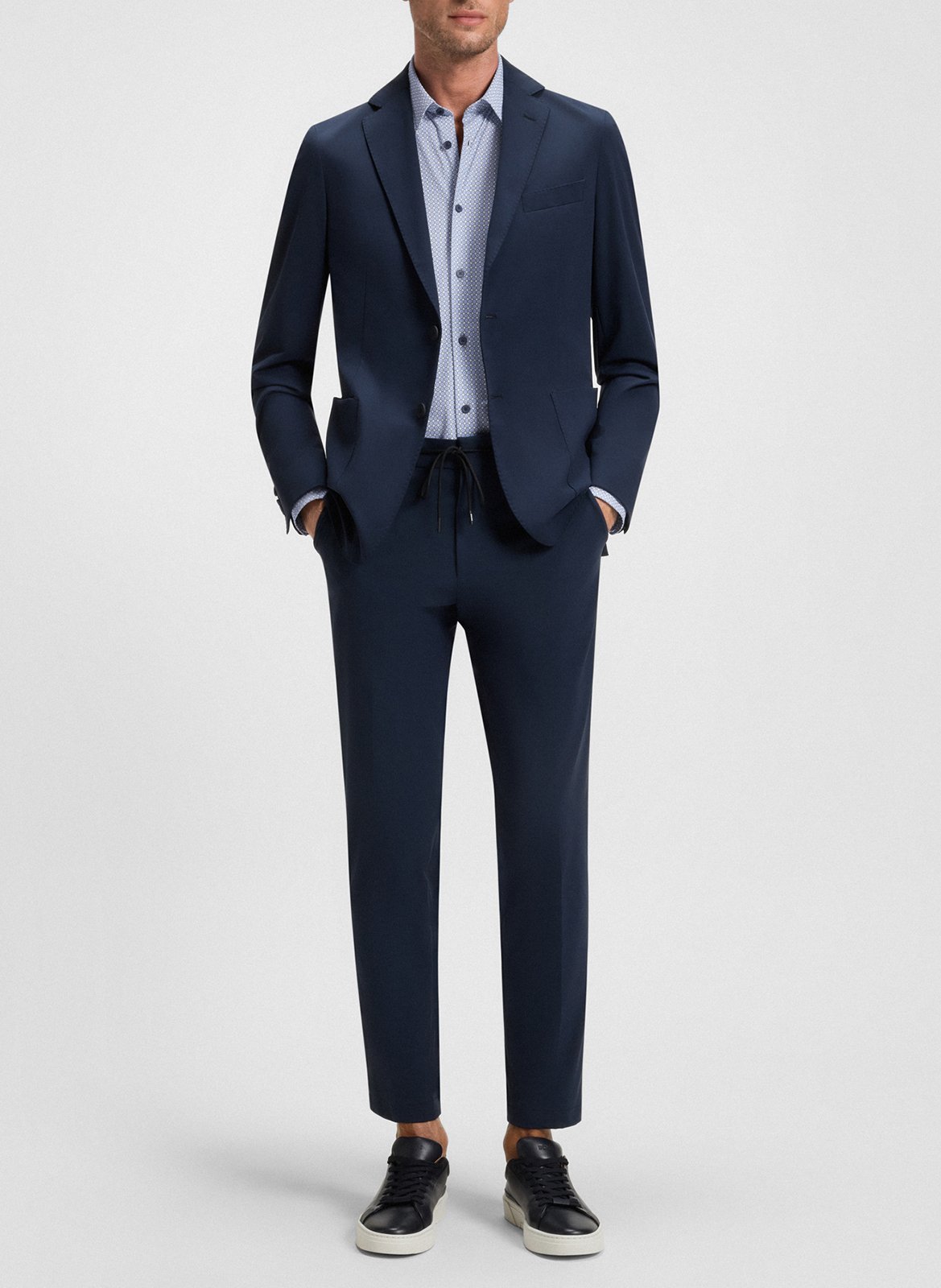 Chemise slim à motifs BOSS Bleu