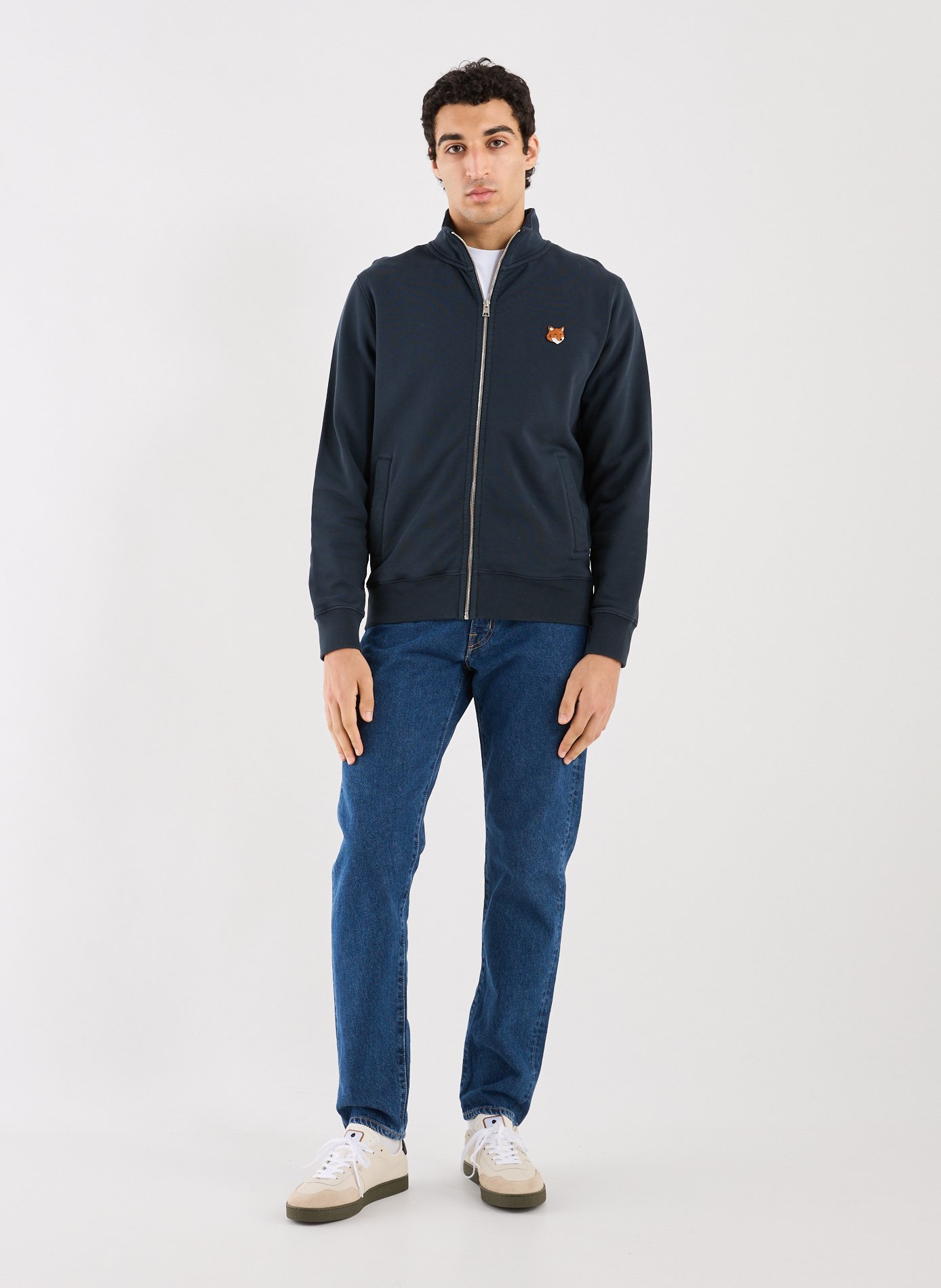 Zippered Vest DOUBLE BOLD FOX HEAD MAISON KITSUNÉ Blue