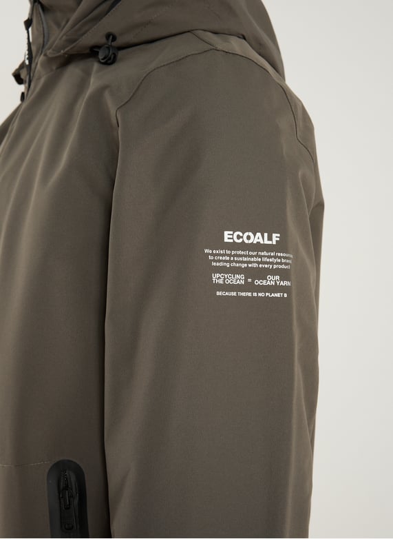 Parka unie à capuche amovible | Kaki by ECOALF Parka unie à capuche amovible Kaki