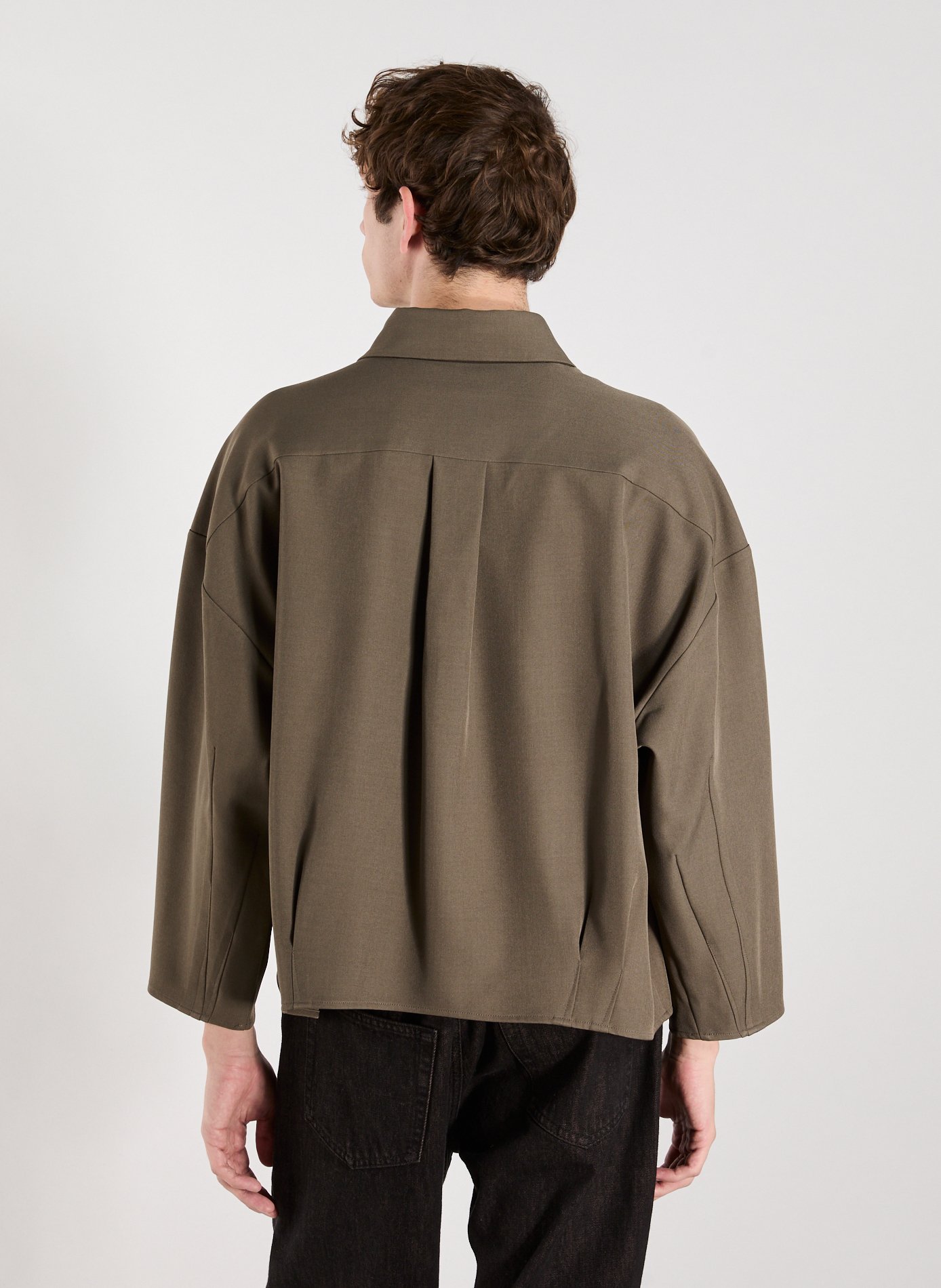 Oversized short shirt with classic collar MERELY MADE Brown