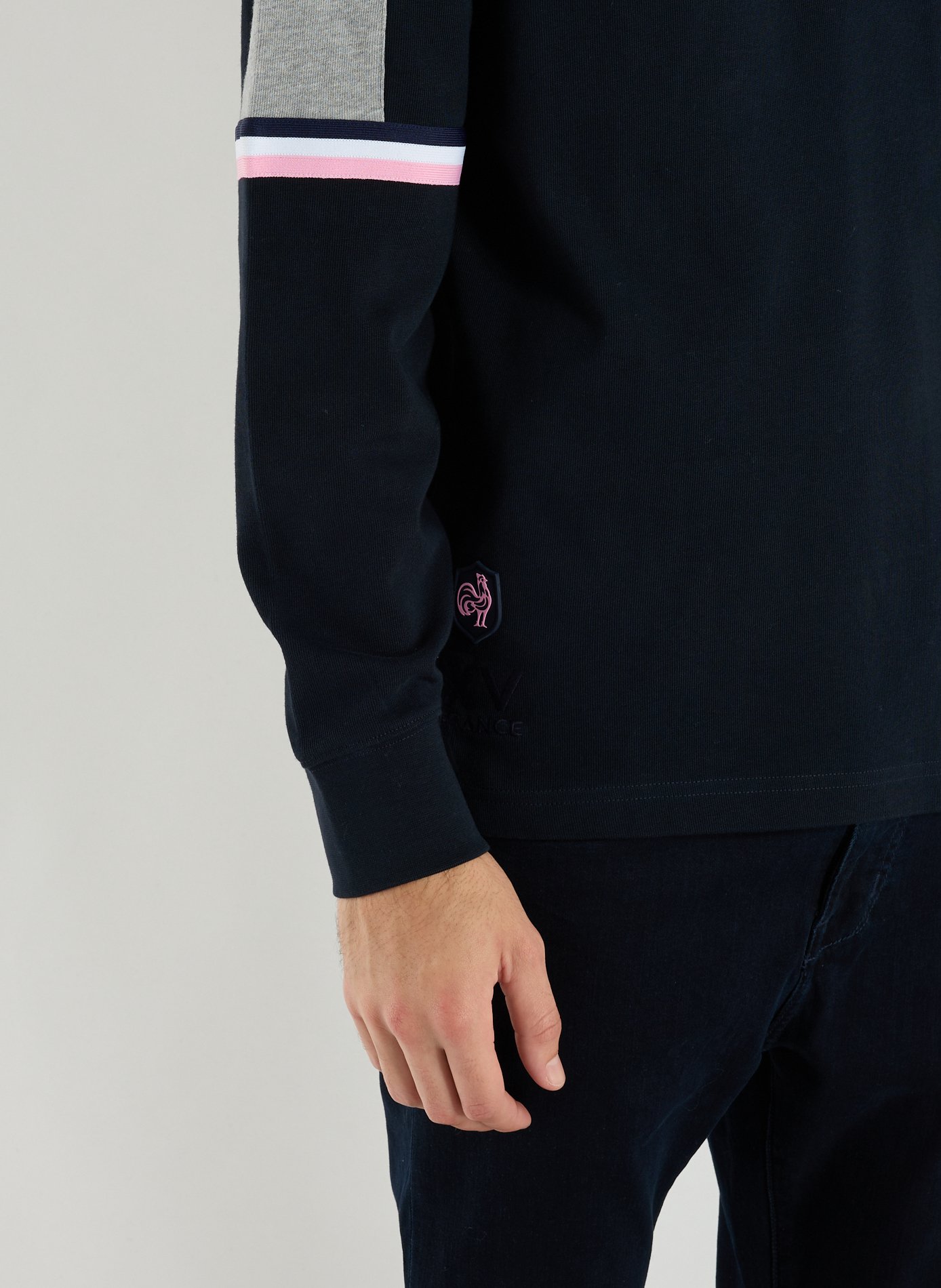 Long-sleeved polo neck cotton T-shirt EDEN PARK Blue