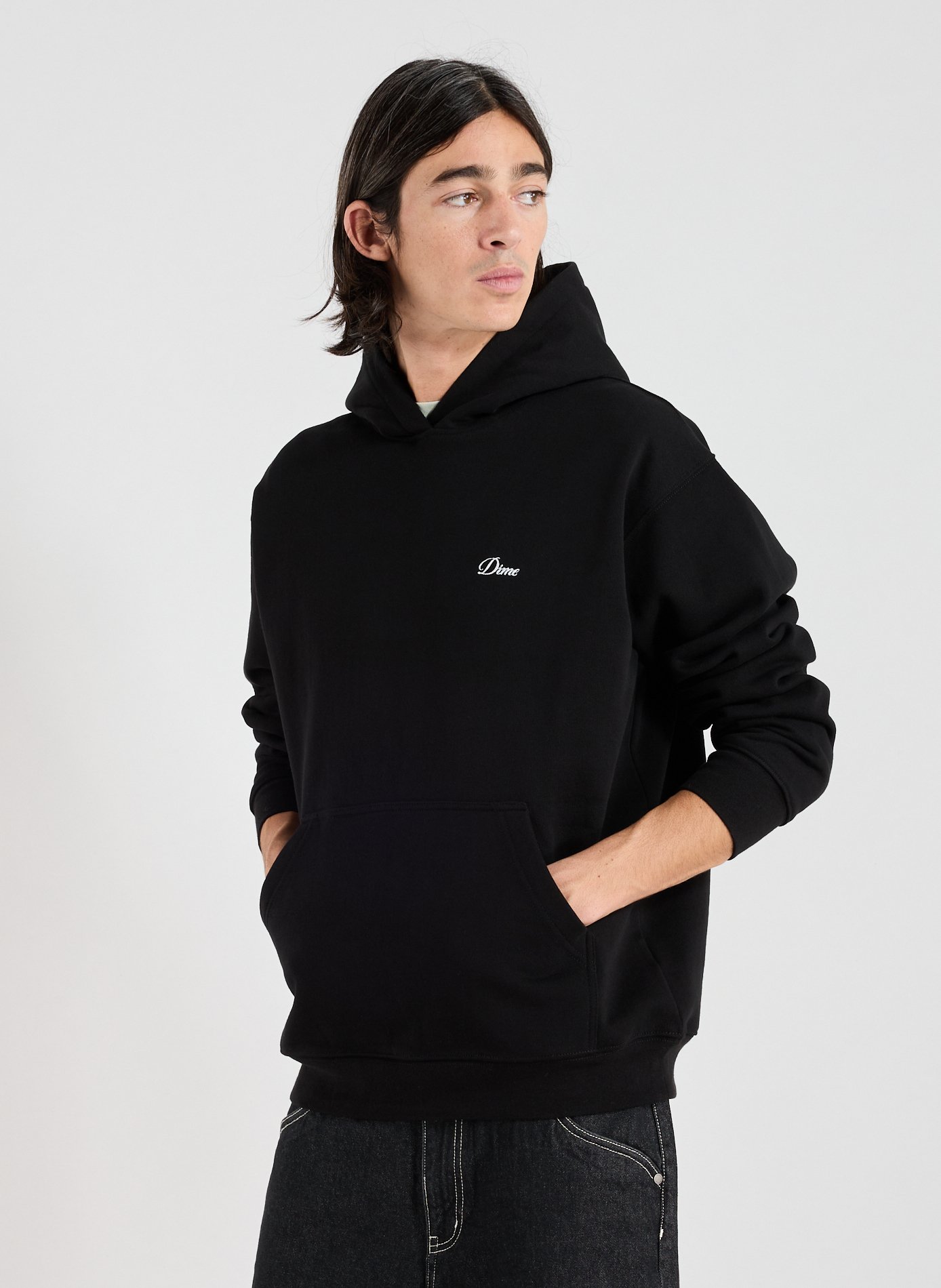 DIME Zip-up cotton blend hoodie Black