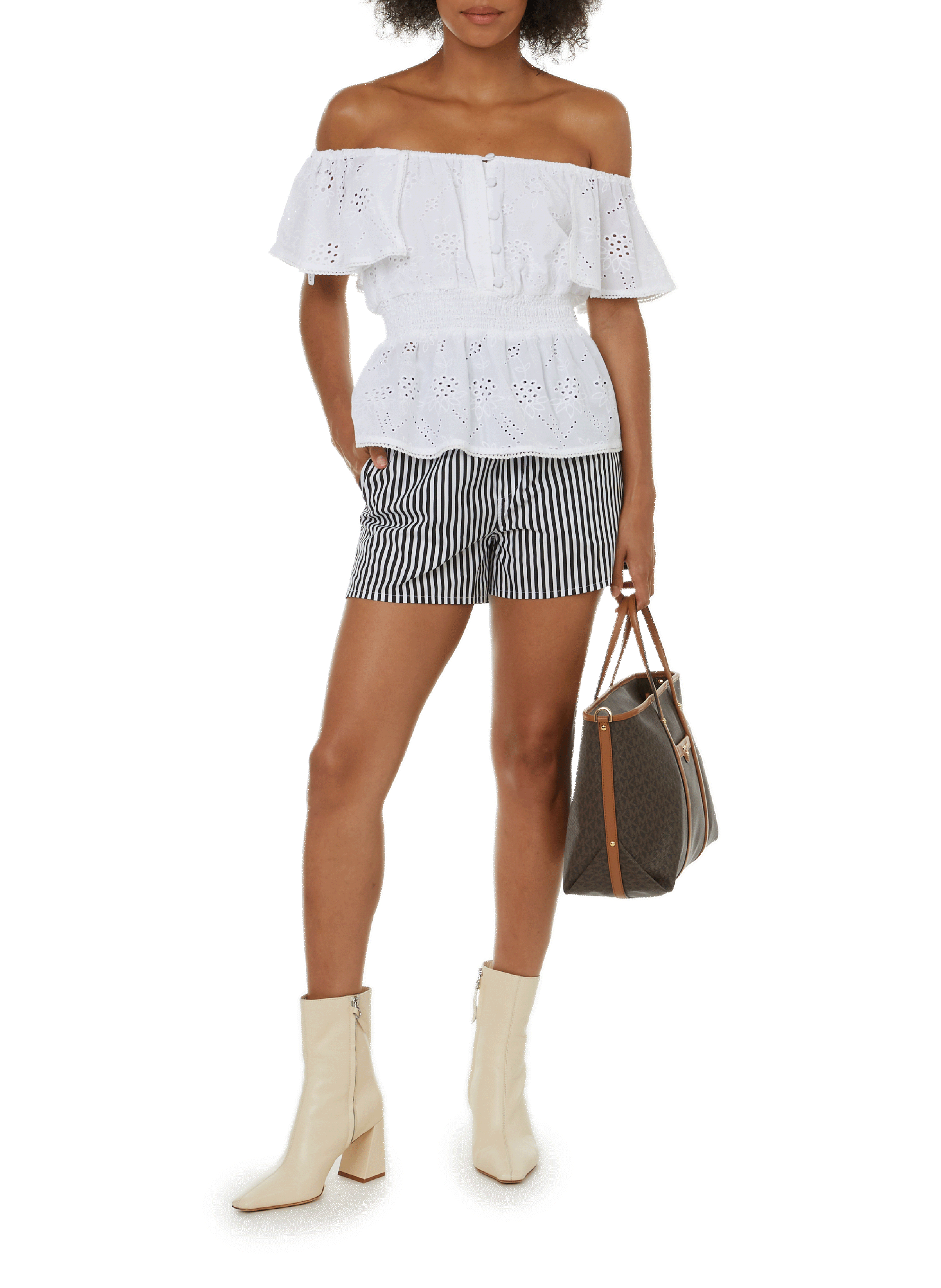 Short en coton SAISON 1865 Blanc