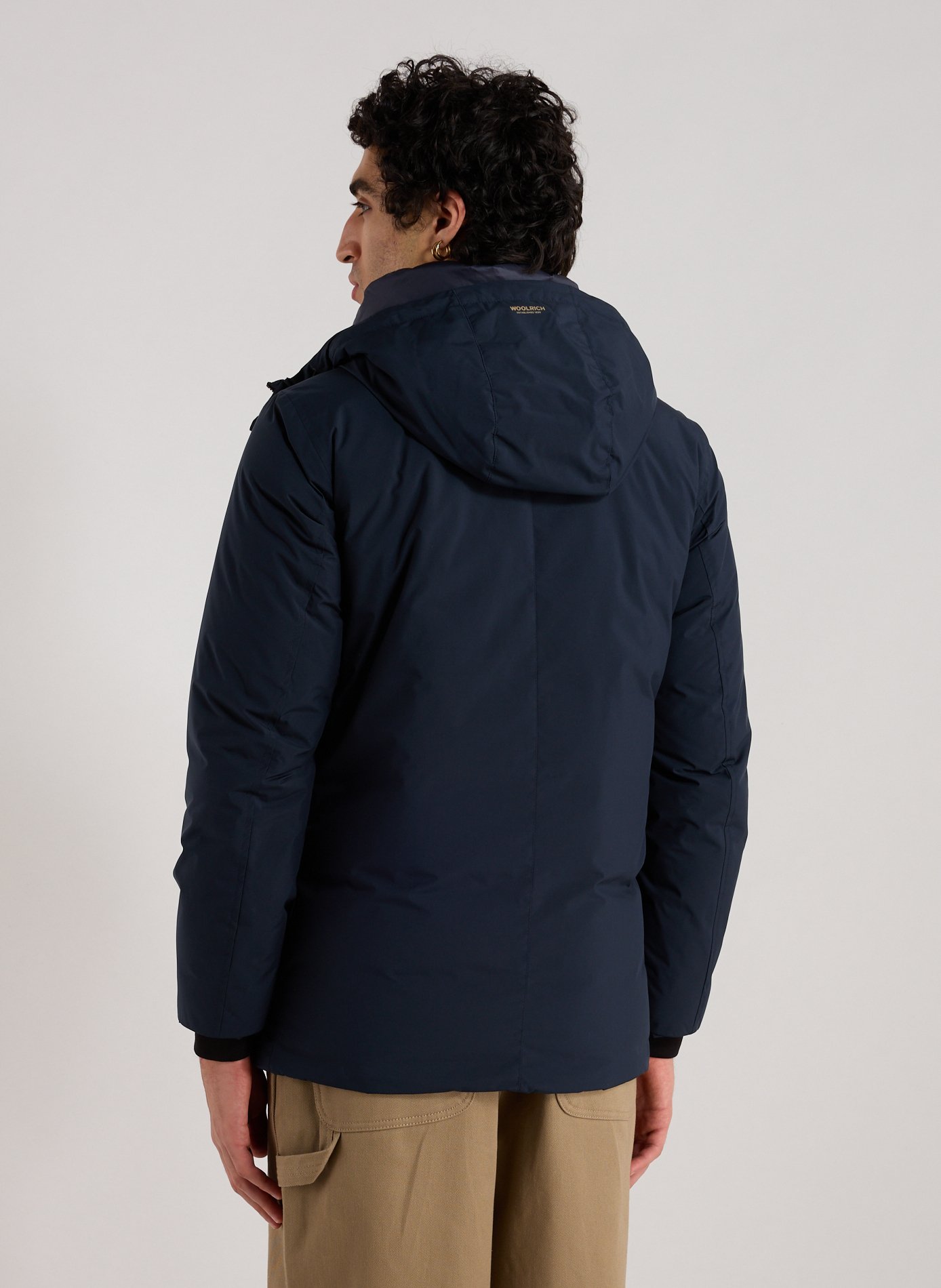 Straight hooded parka WOOLRICH Blue