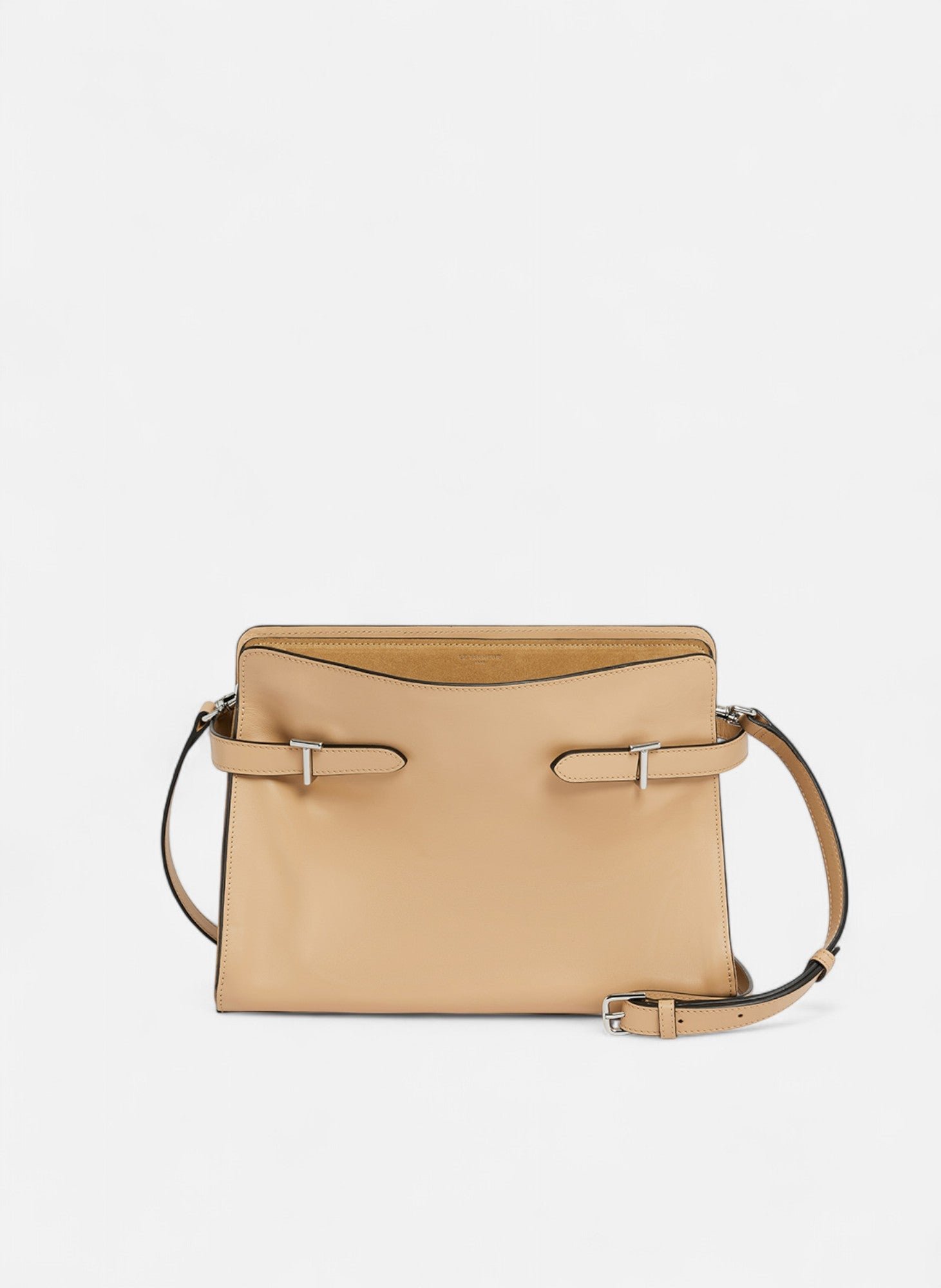 Sac porté épaule grand modèle emie en cuir lisse et nubuck LE TANNEUR Beige