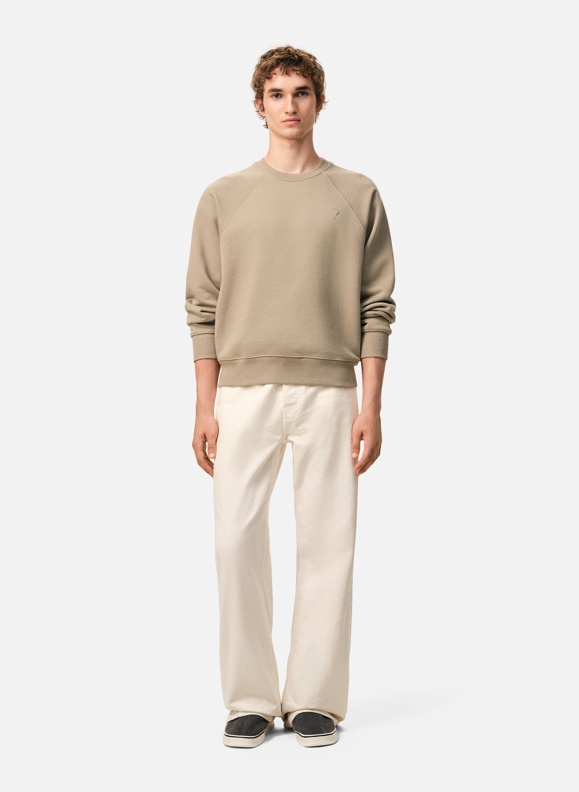 Sweatshirt Ami De Coeur En Coton unisexe AMI PARIS Beige