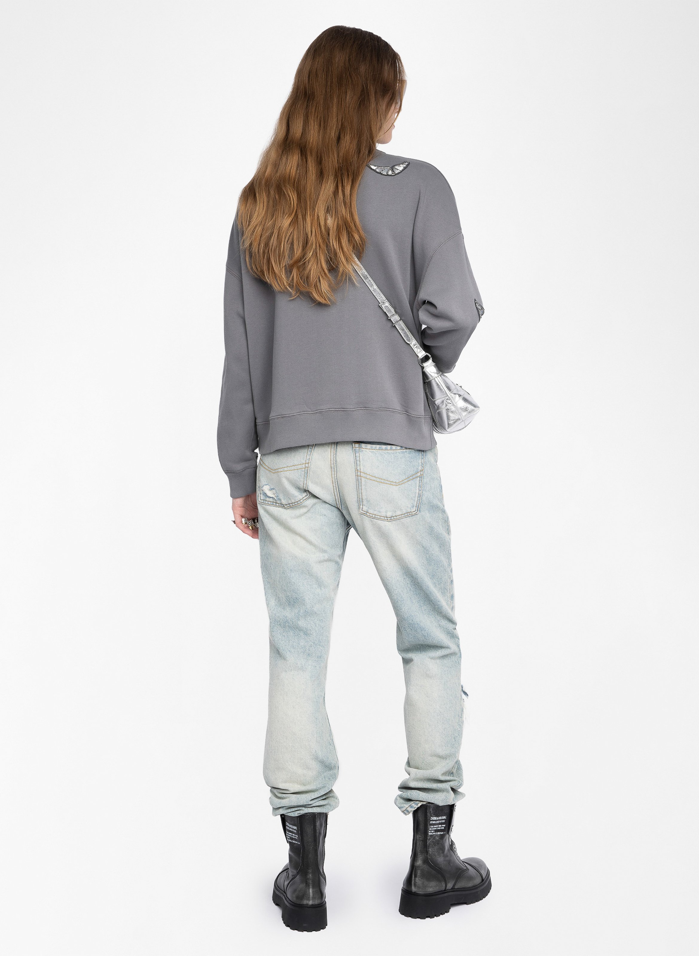 Sweat droit col montant en coton milly ZADIG&VOLTAIRE Gris