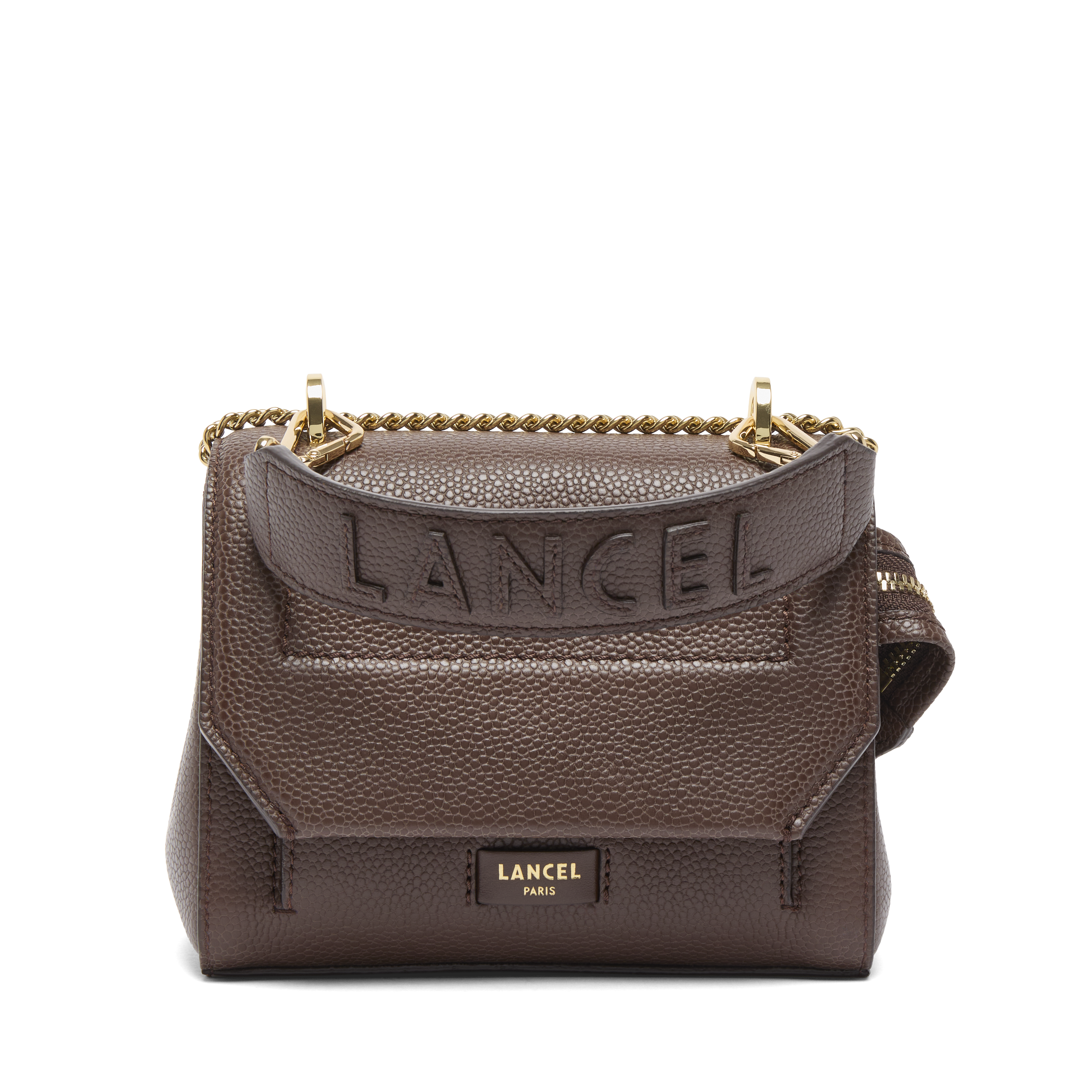 Sac rabat s ninon de lancel en cuir  Figue