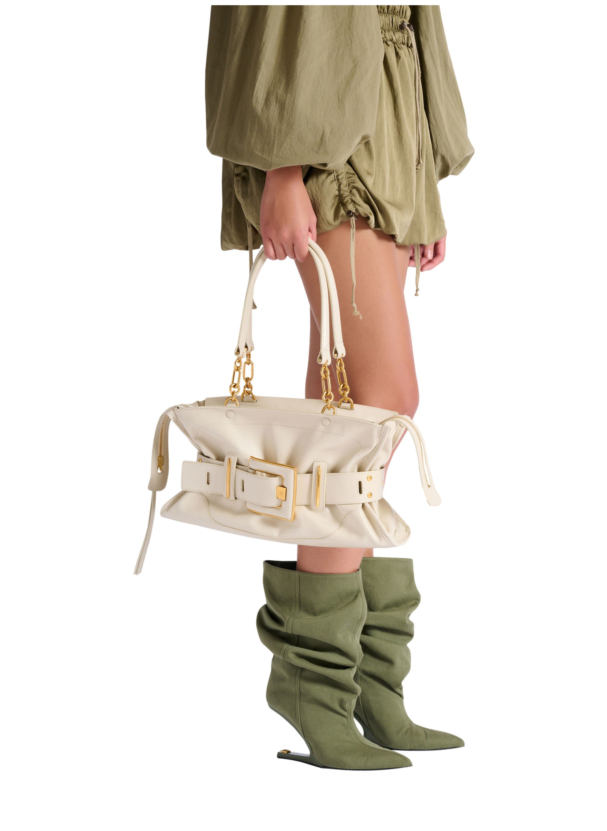 Sac anthem en cuir de buffle BALMAIN Blanc