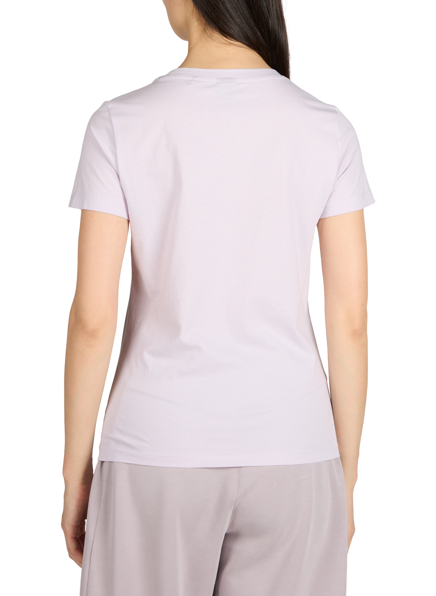 T-shirt à col rond marque strass en coton  BOSS Violet