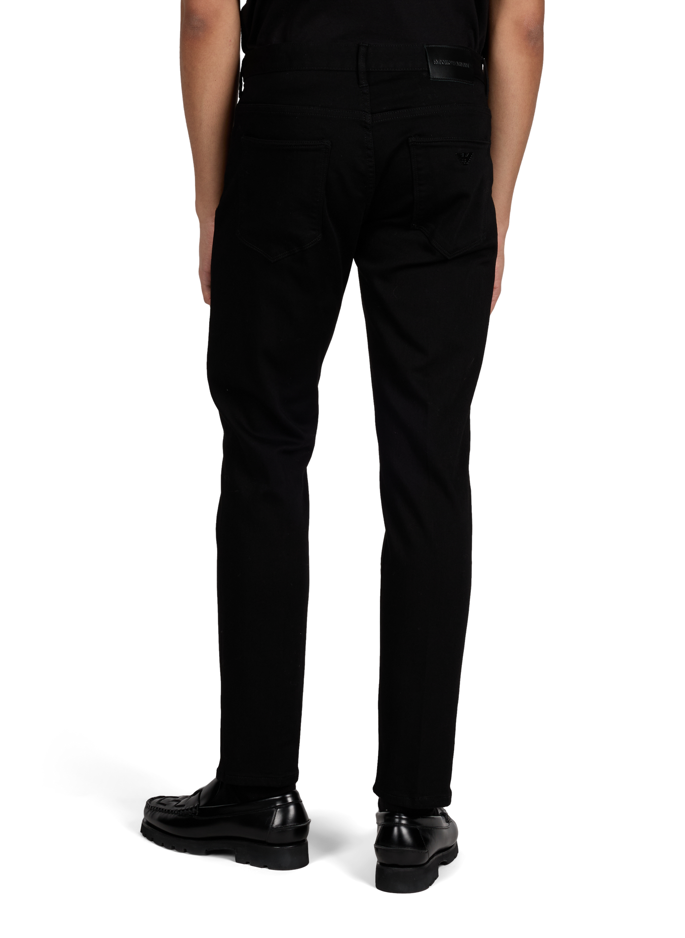 Cotton-blend slim-fit jeans EMPORIO ARMANI Black