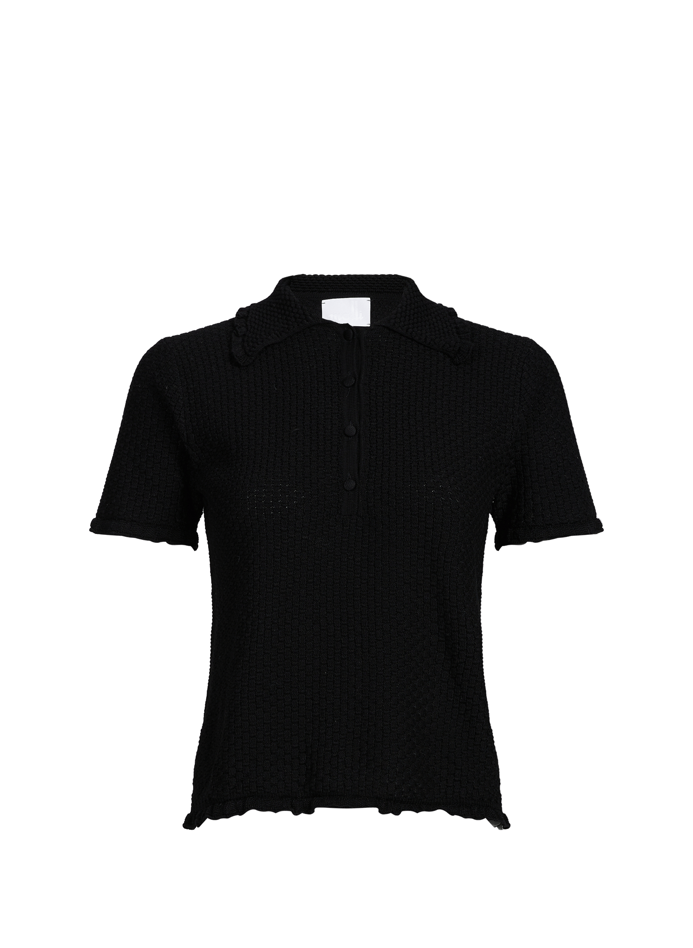 Top en coton texturé MOLLI Noir