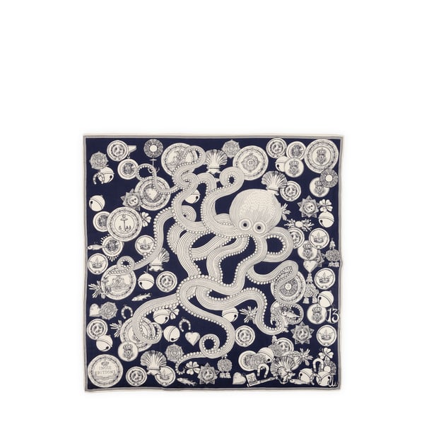 Foulard imprimé en coton et soie Foulard imprimé en coton et soie