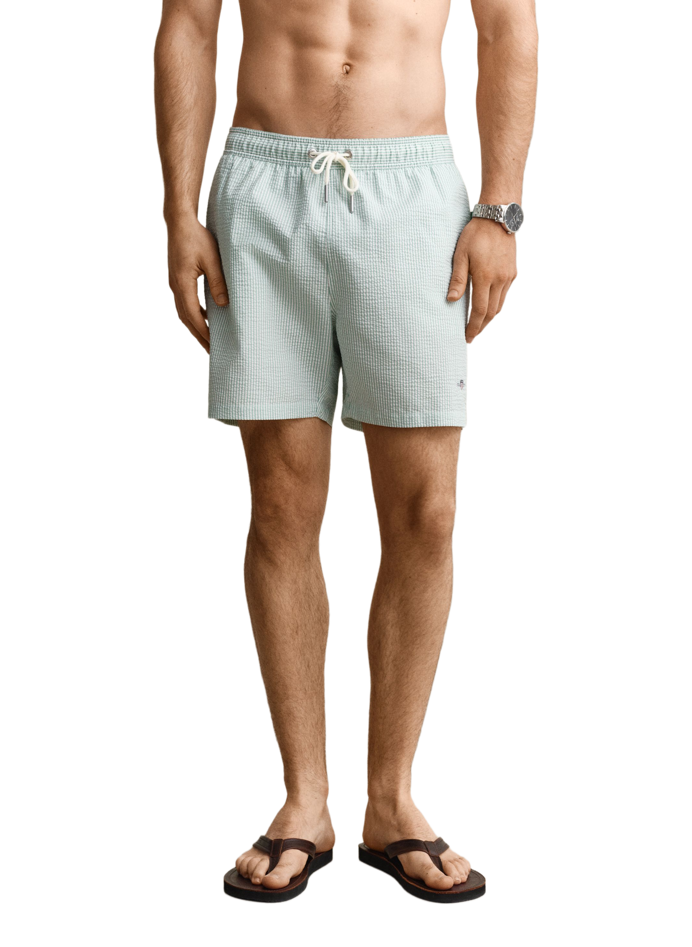 Costume da bagno a righe in seersucker GANT Blu