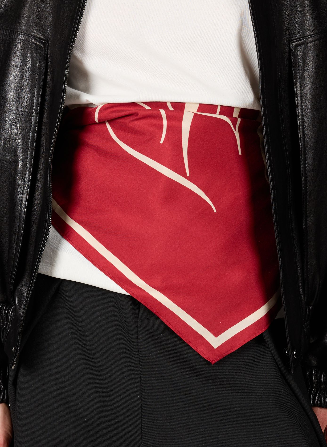 Silk scarf with monogram pattern TOMMY HILFIGER Red