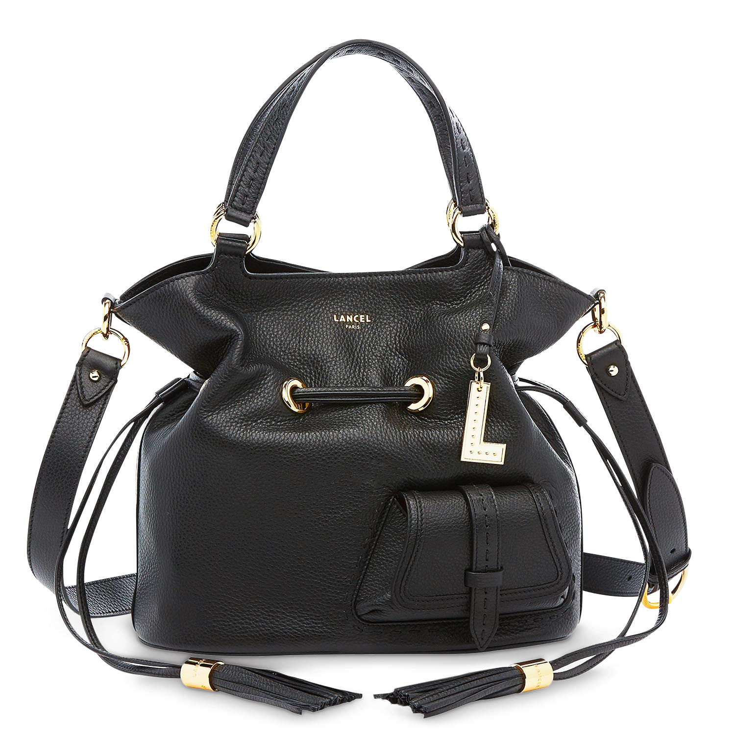 Sac seau m premier flirt de lancel en cuir LANCEL Noir