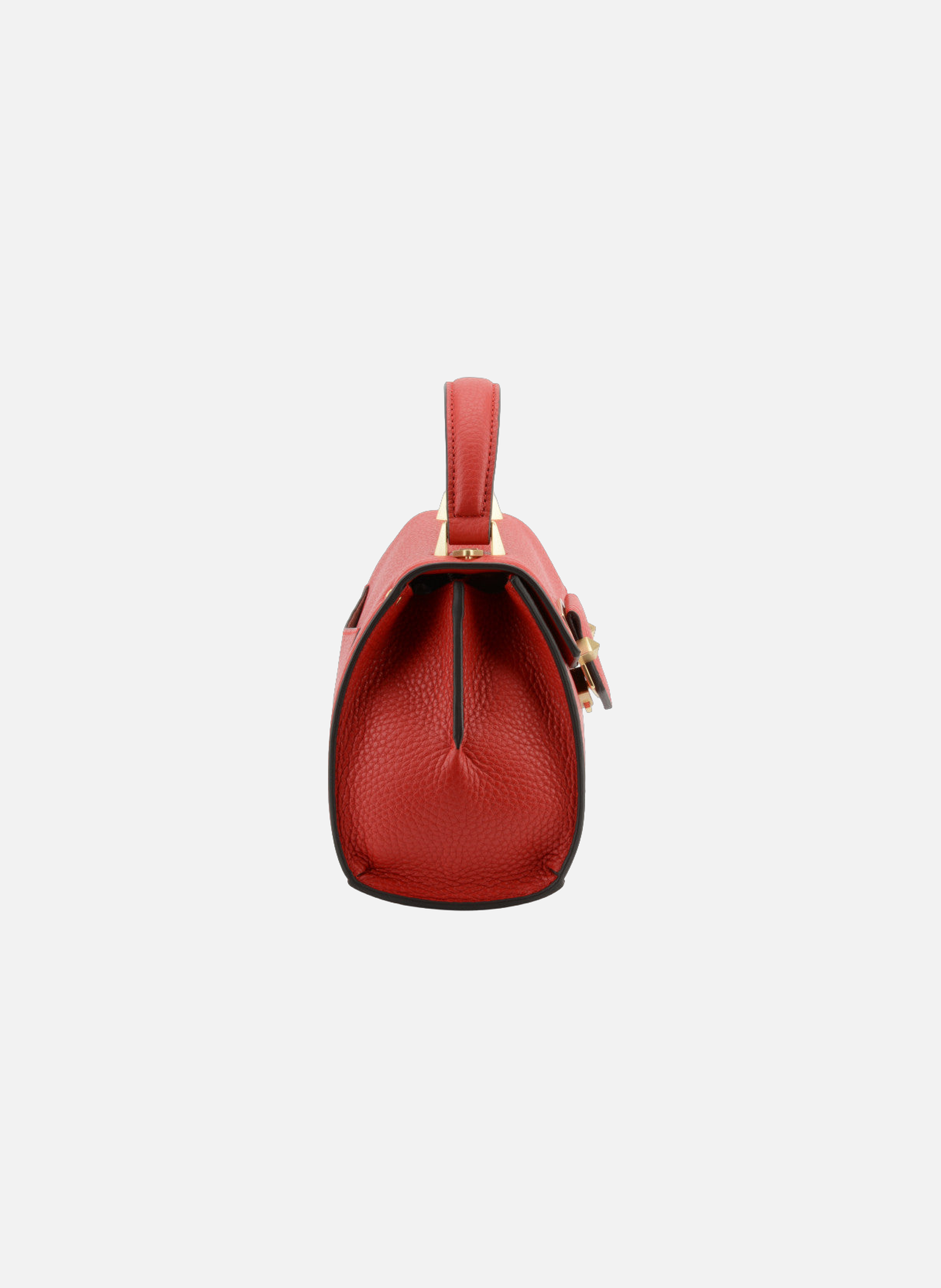 Sèvres | sac à main pm en cuir de veau grainé POURCHET Rouge
