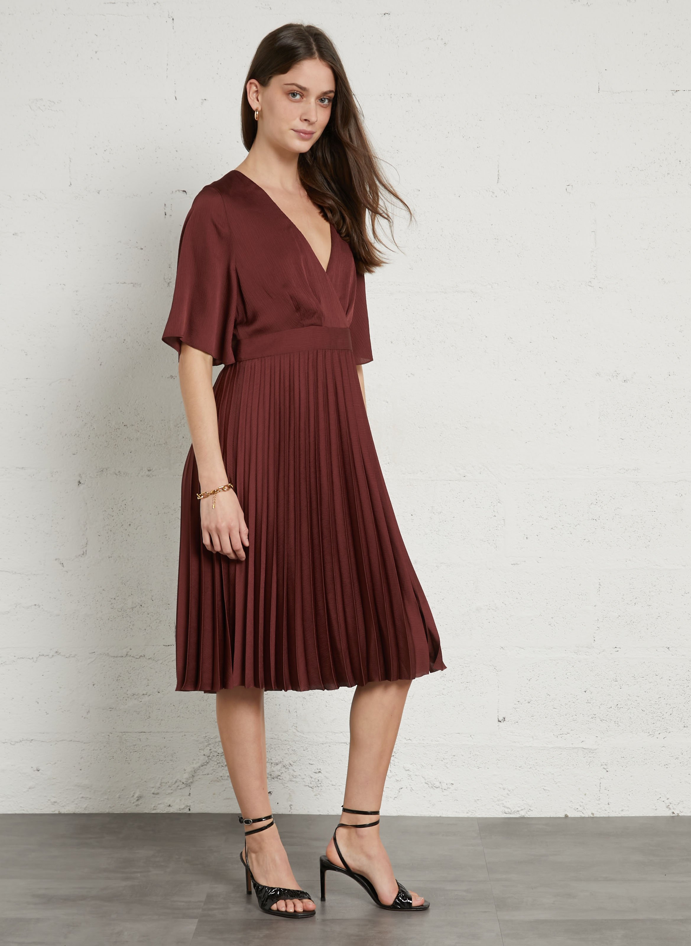 Robe courte col cache-coeur bertille MAISON 123 Rose