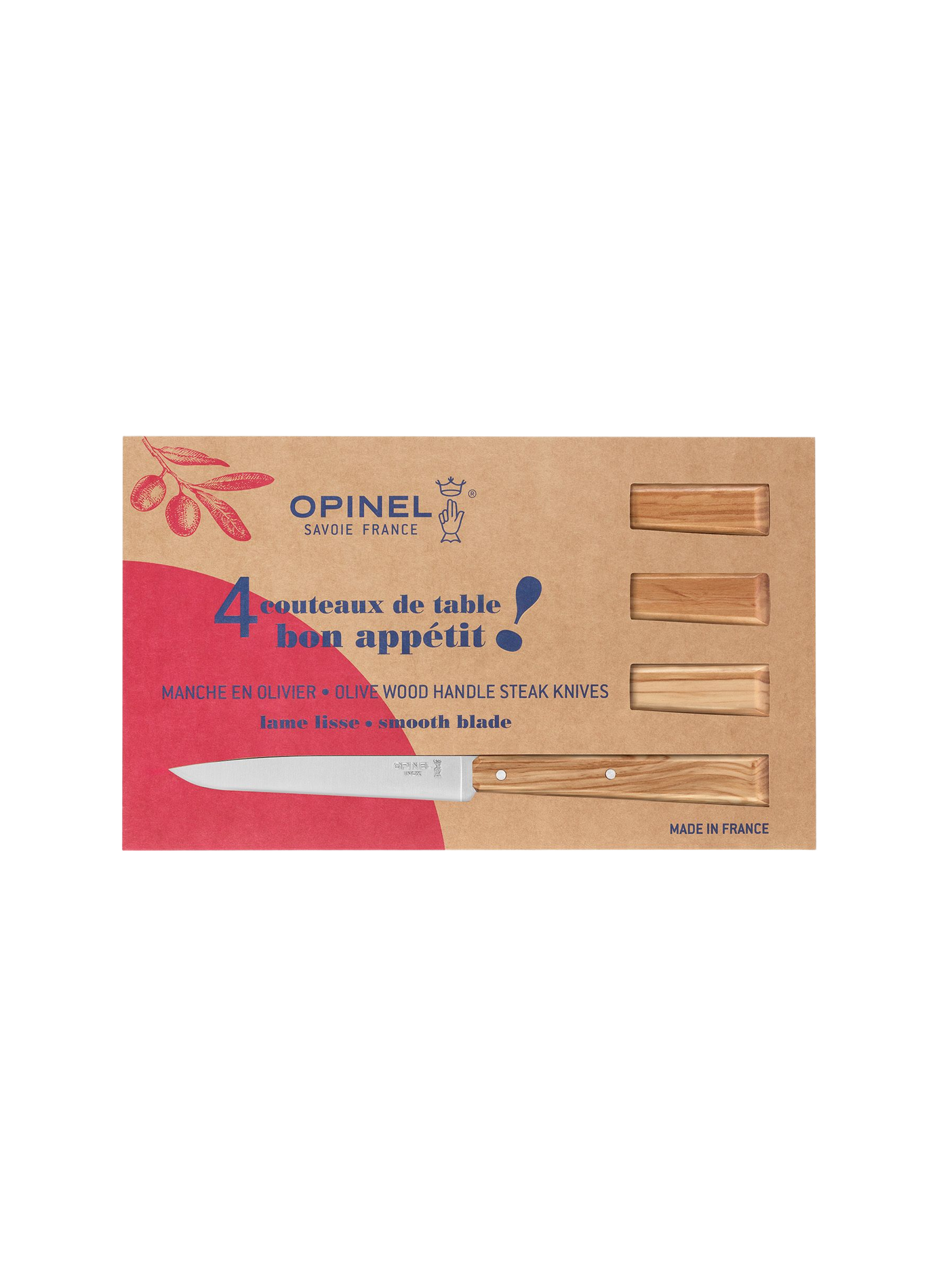 Coffret de 4 couteaux Bon Appétit OPINEL Marron