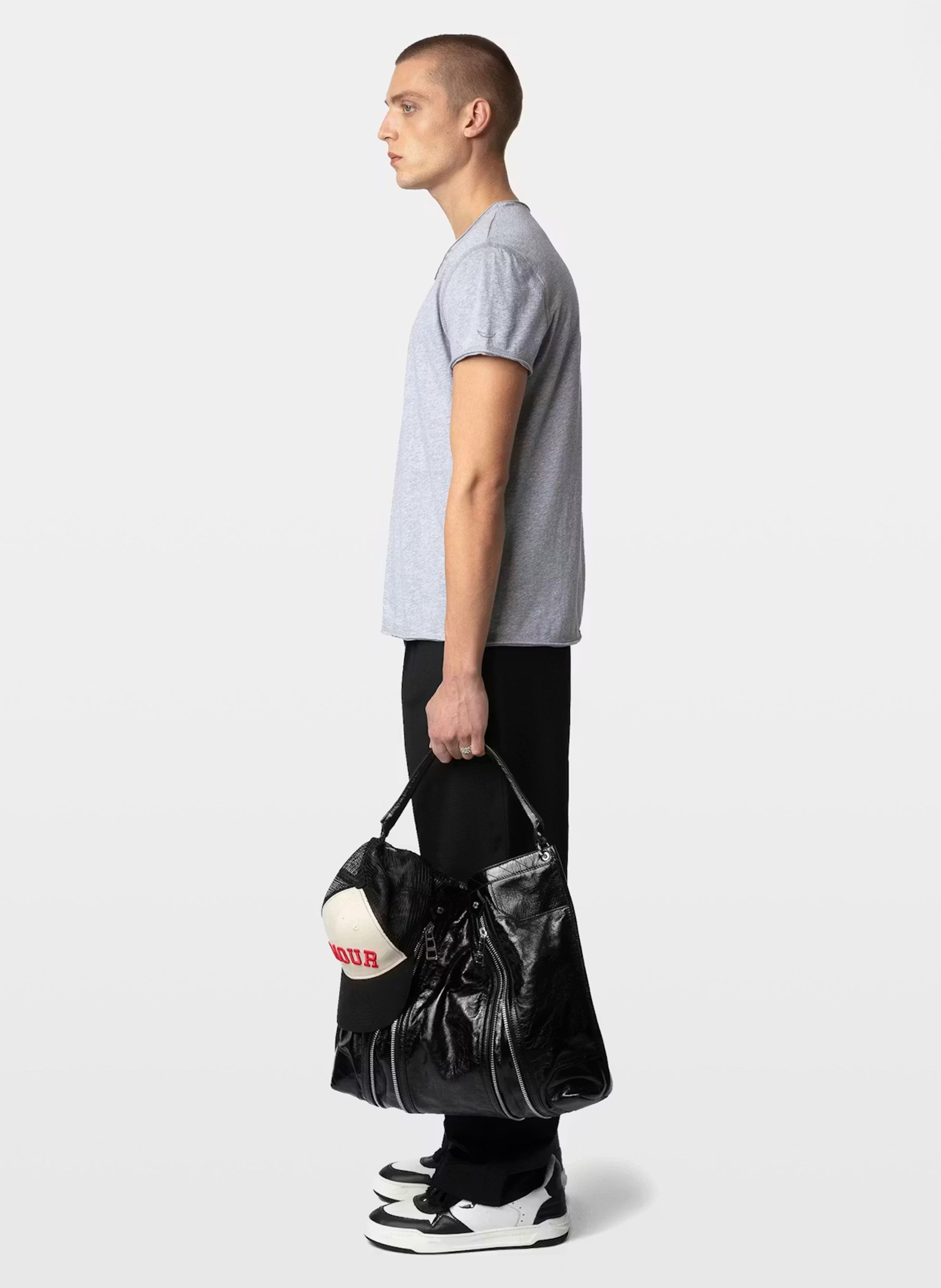 Tee-shirt droit en coton bio monastir ZADIG&VOLTAIRE Gris