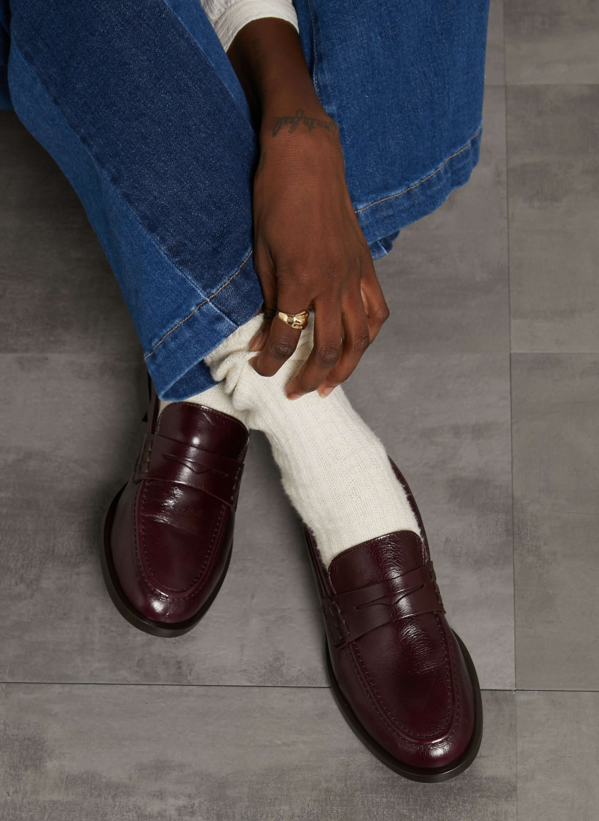 Mocassins en cuir ornella MAISON 123 Rouge