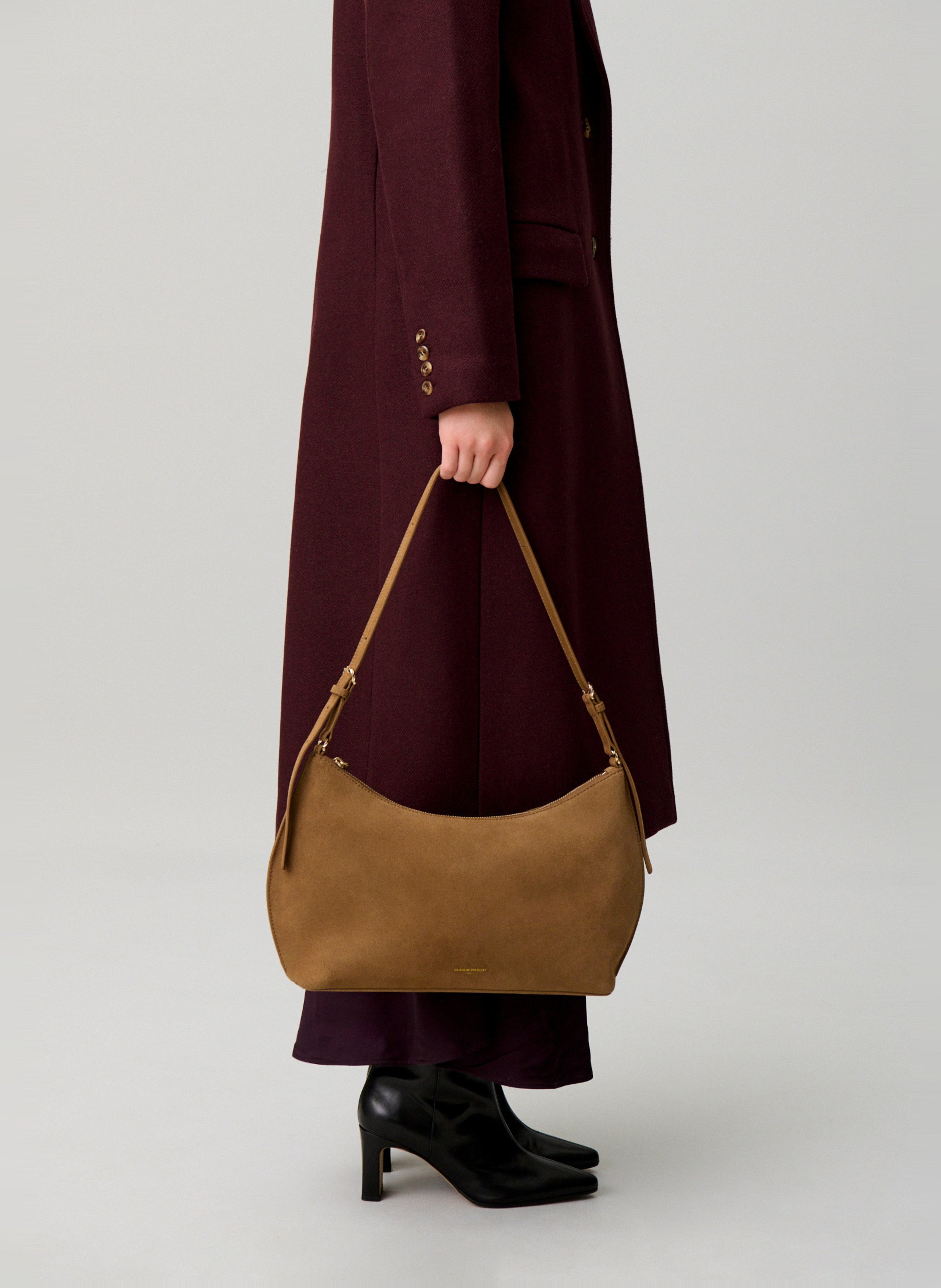 Sac épaule en cuir CLAUDIE PIERLOT Beige