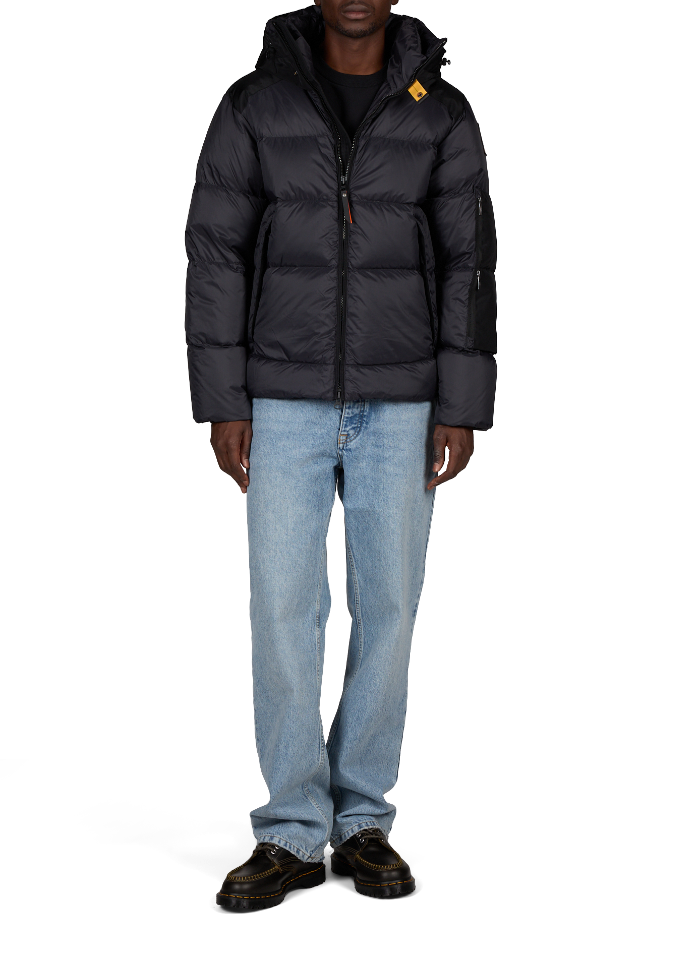 Effen gewatteerde jas met capuchon PARAJUMPERS Zwart