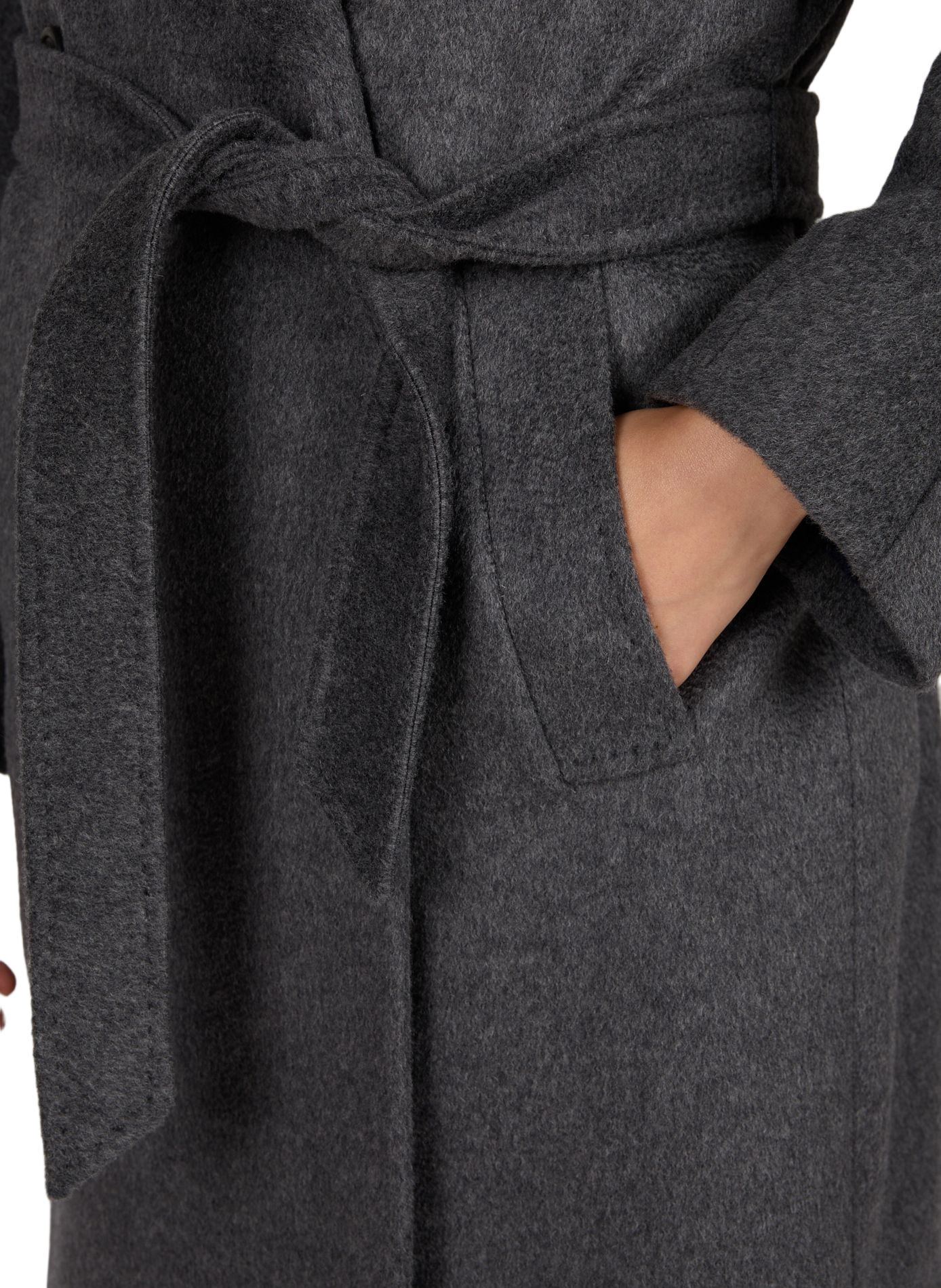 Lang wollen mantel met ceintuur MAX MARA WEEK END Grijs