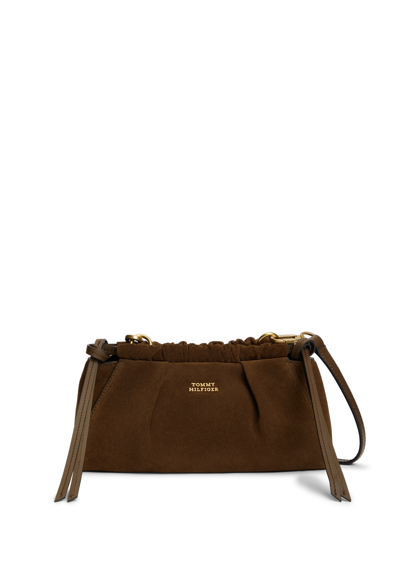 Sac à bandoulière en cuir suédé TOMMY HILFIGER Marron