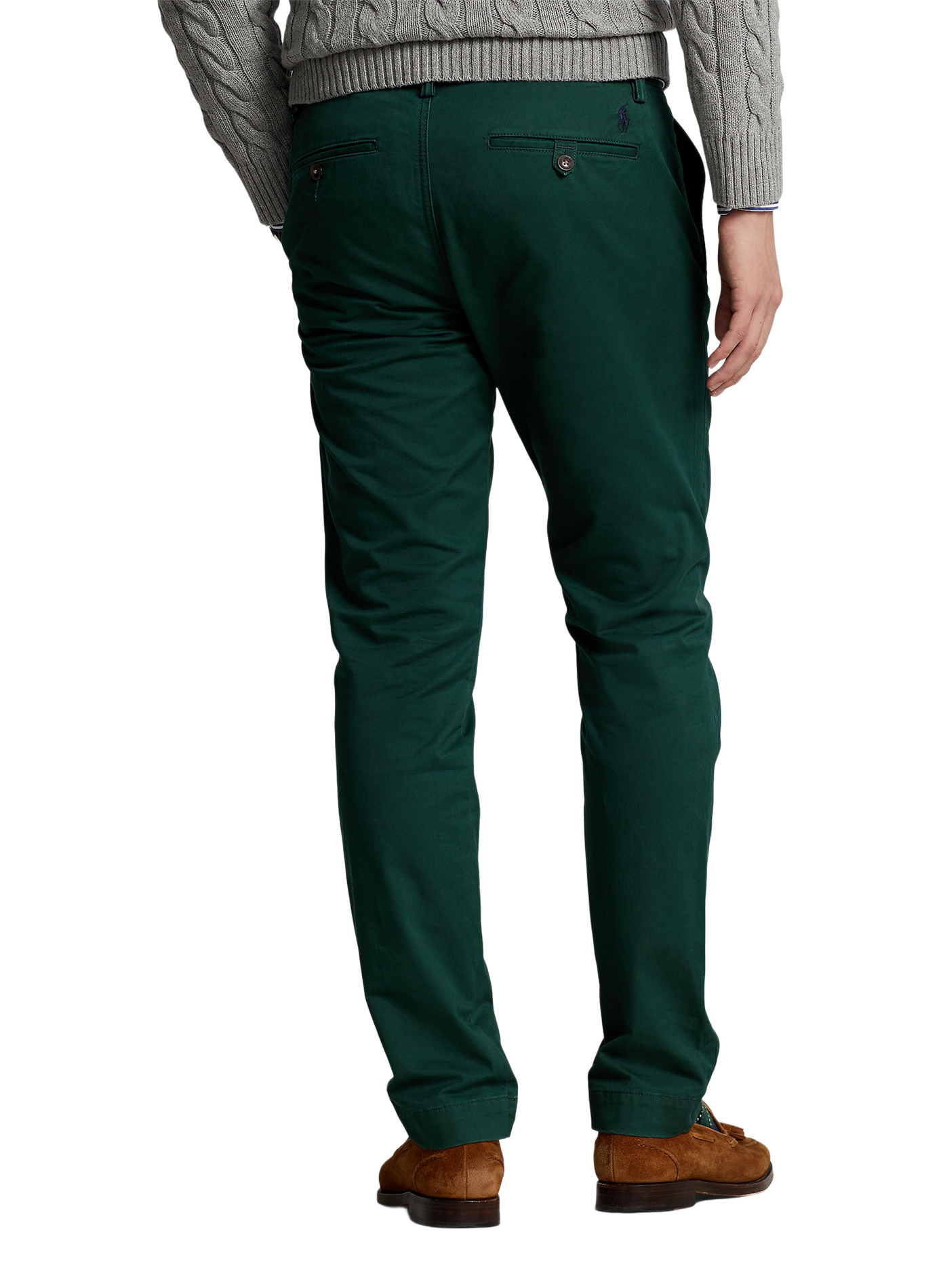 Pantalon droit en coton mélangé POLO RALPH LAUREN Vert