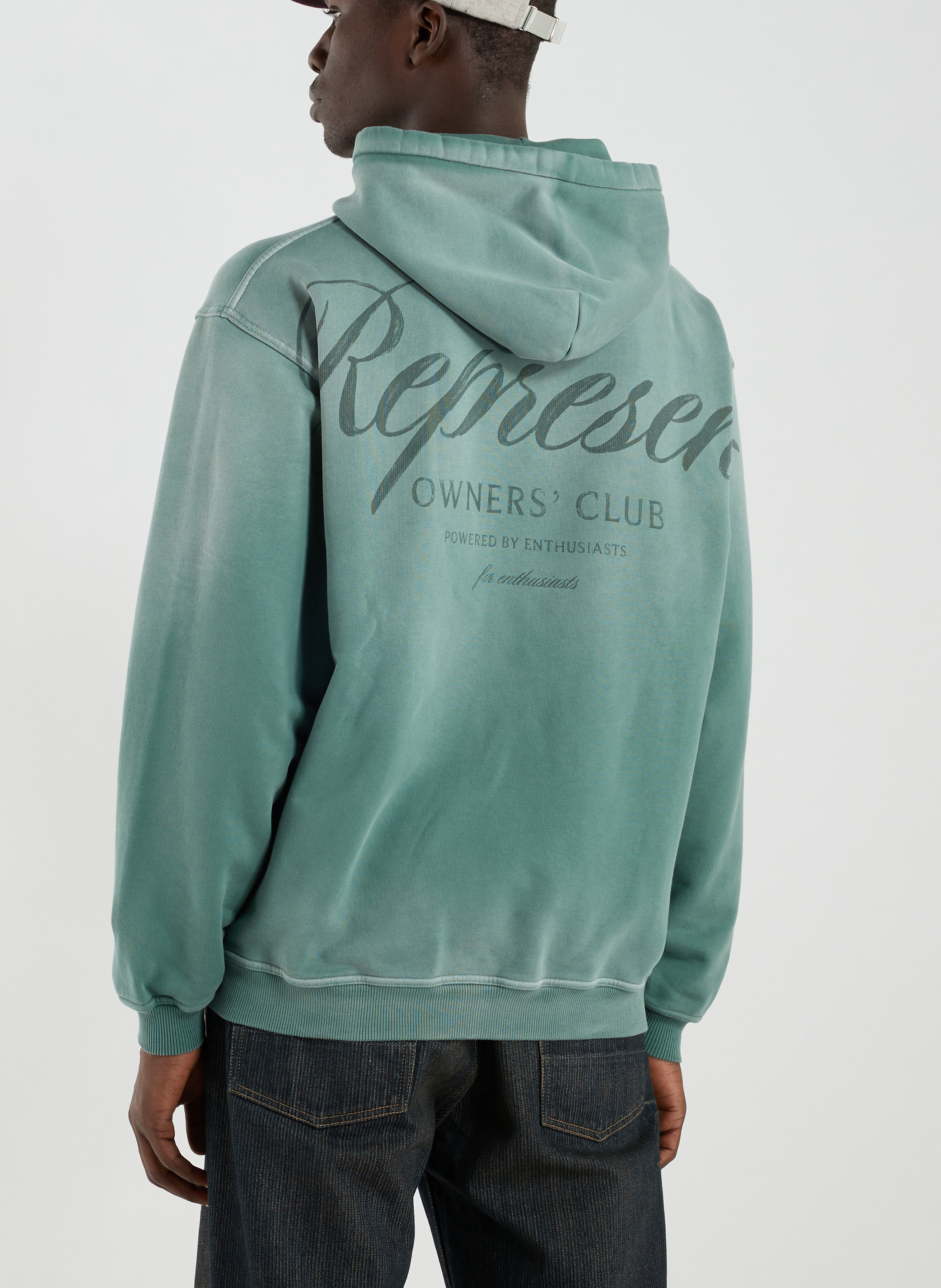 Kapuzen-Sweatshirt aus Baumwolle REPRESENT Grun