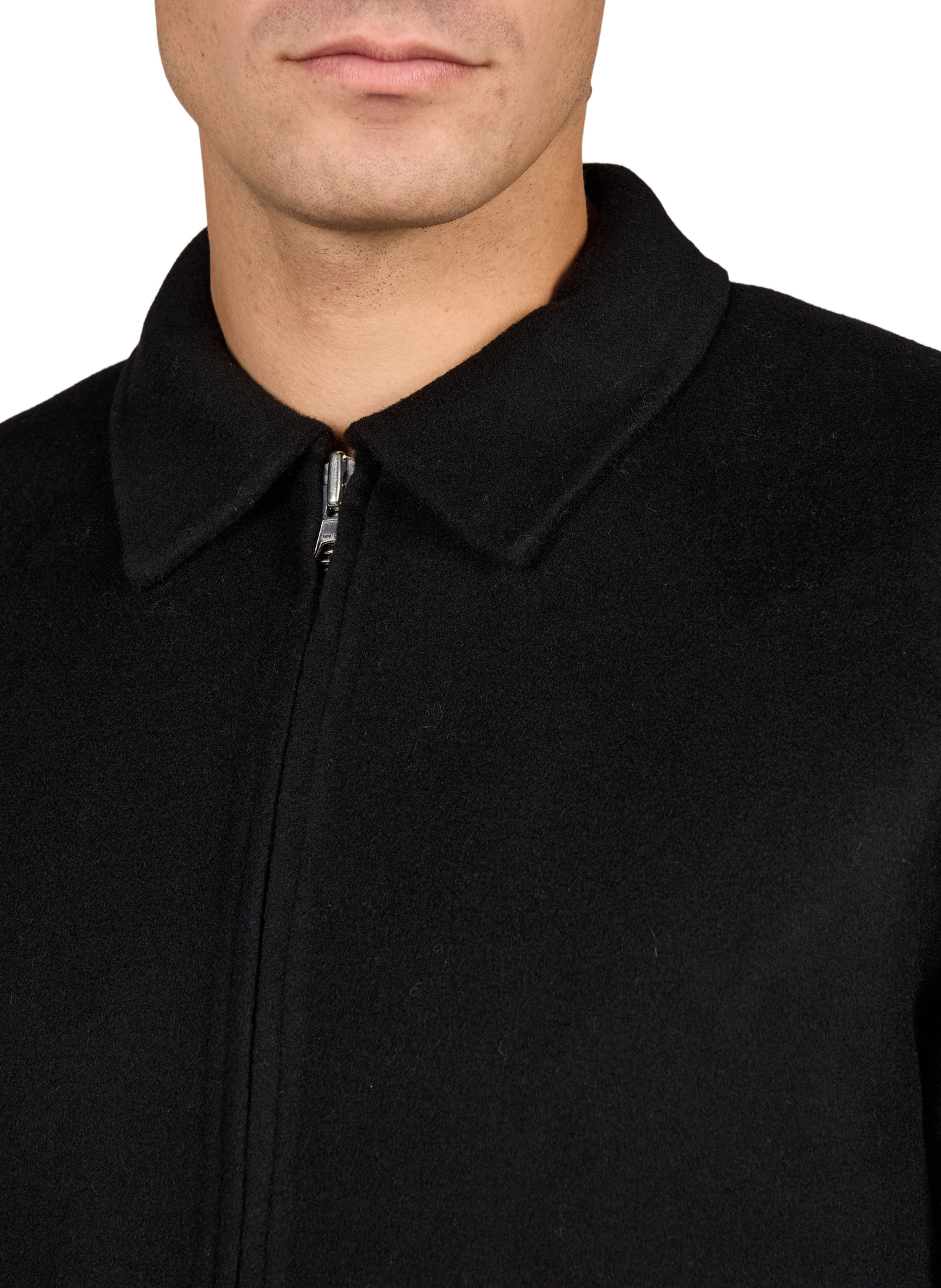 Straight zip-up wool blend jacket NN.07 Black