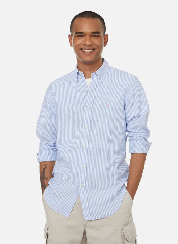 CHEMISE RAYeE EN LIN POLO RALPH LAUREN pour HOMME Printemps
