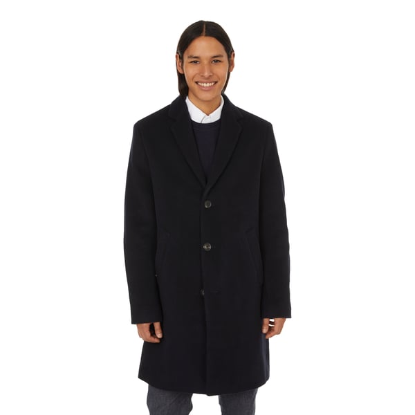 Manteau droit en laine mélangée