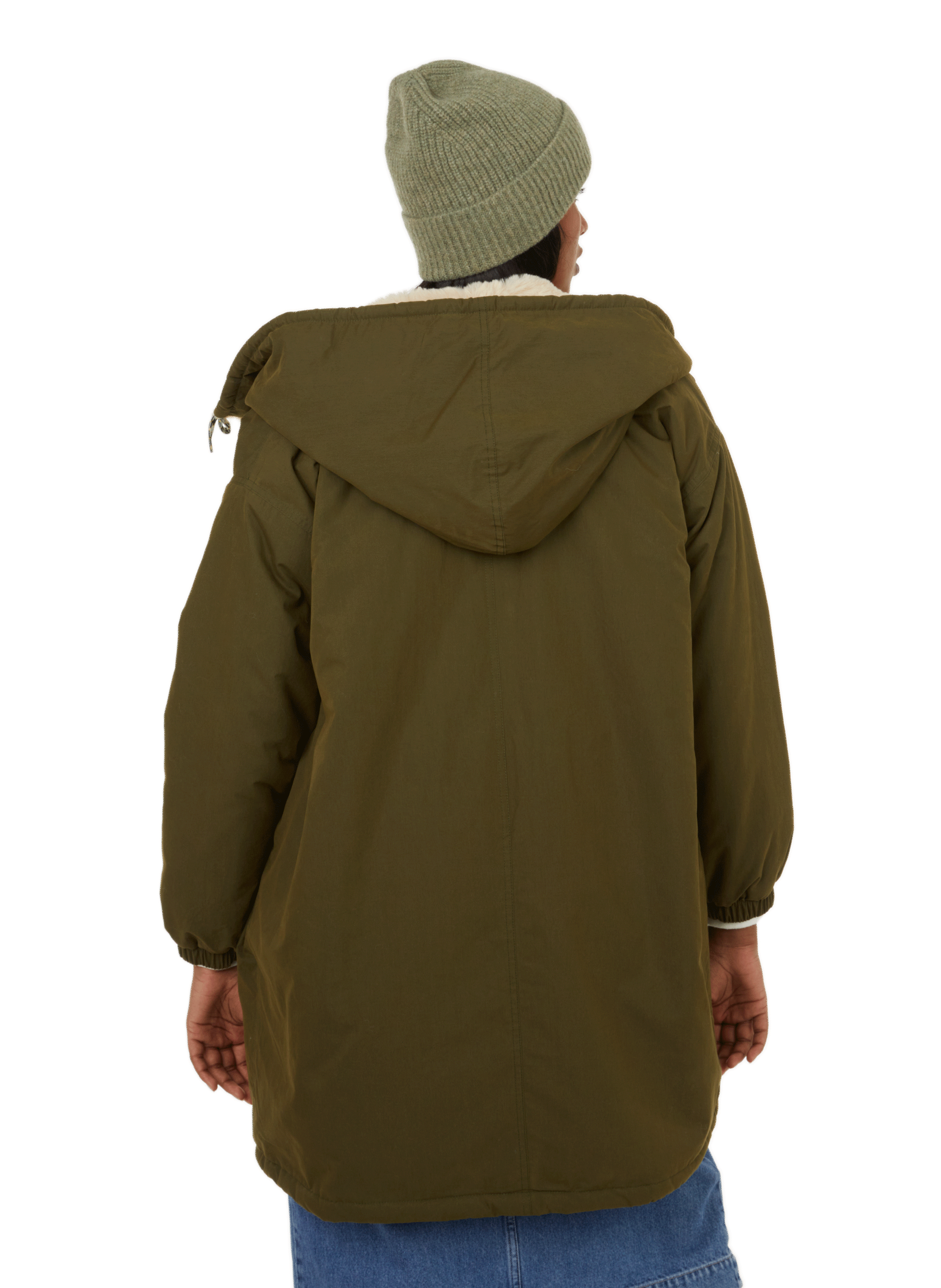 Hooded parka Zipper and button closureFaux fur liningDrawstrings at the bottom BELLEROSE Khaki