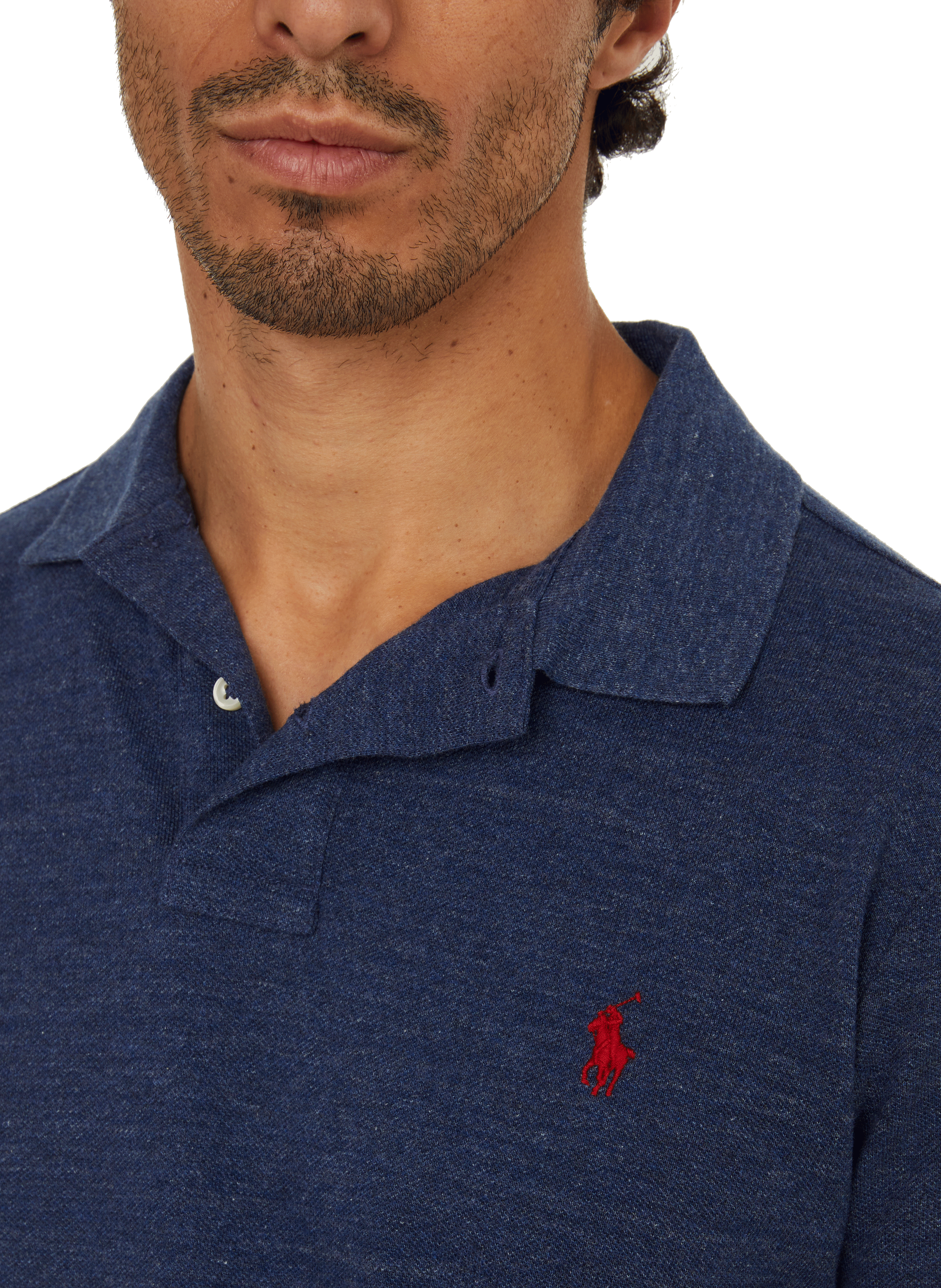 Polo droit en piqué de coton POLO RALPH LAUREN Bleu