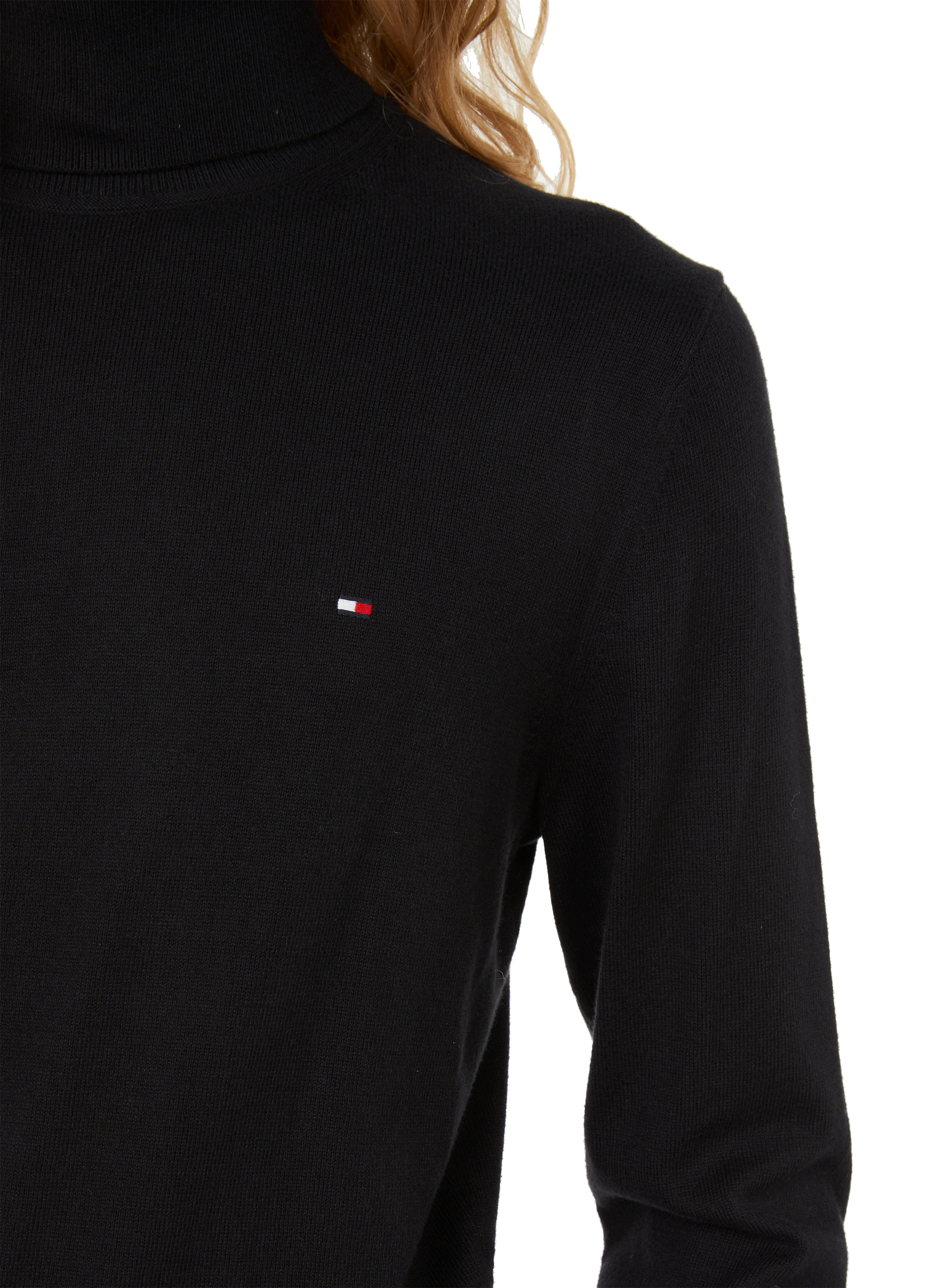 Turtleneck top with contrasting insert TOMMY HILFIGER Black
